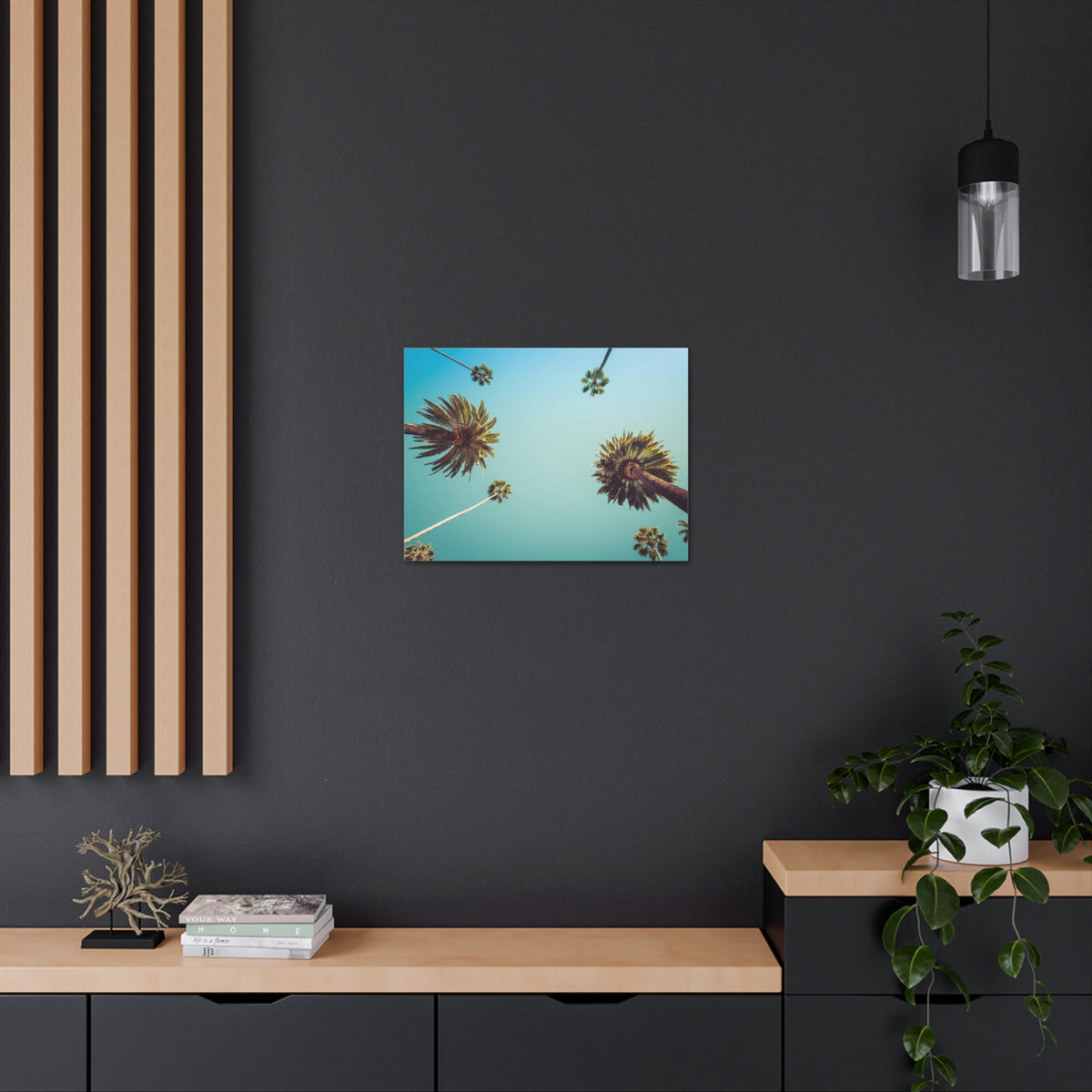 Los Angeles Palm Trees Modern Multicolor Scenic Nature Photography Canvas Home Office Decor Ready to Hang-Express Your Love Gifts