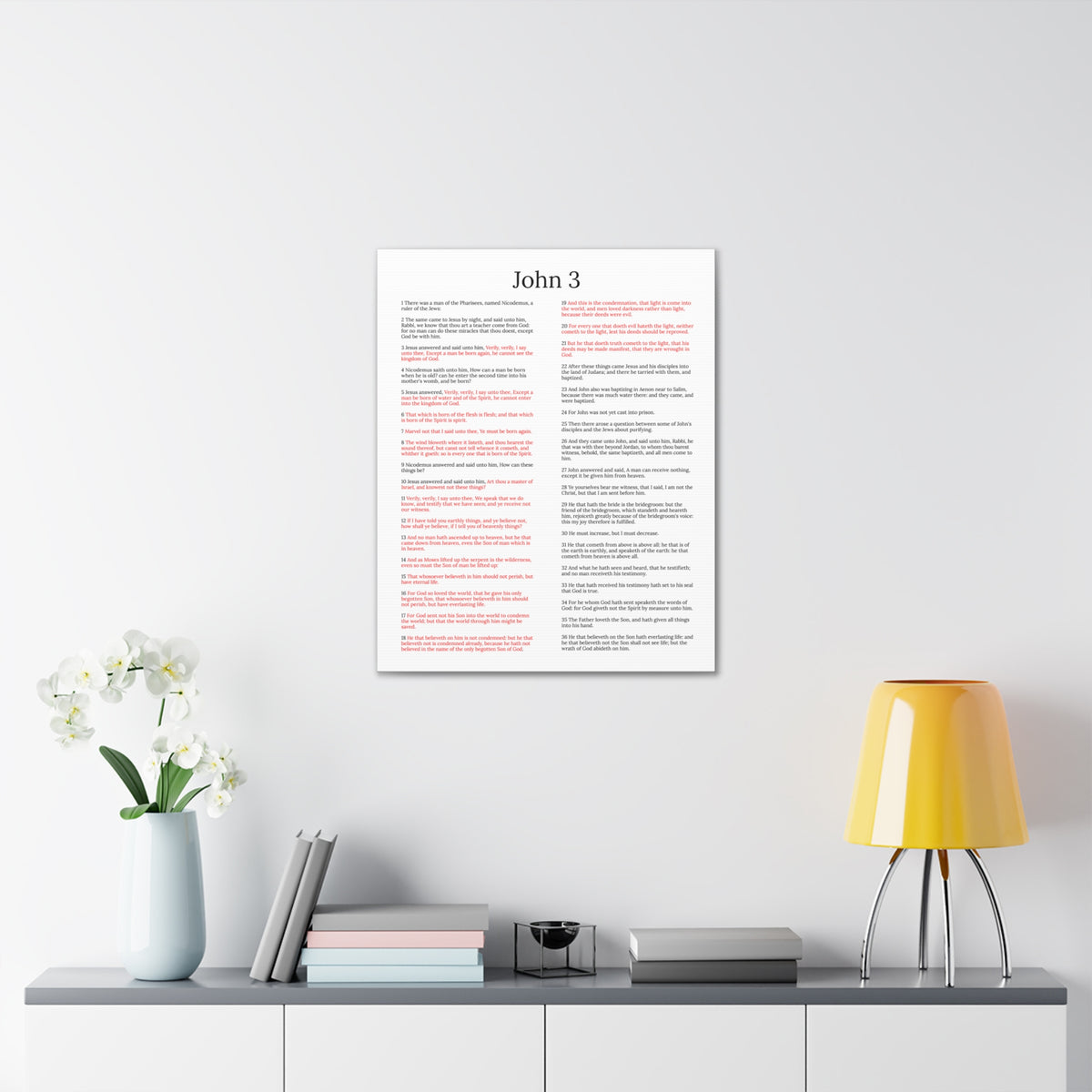 Scripture Walls John 3 Jesus and Nicodemus White Christian Wall Art Print Ready to Hang Unframed-Express Your Love Gifts