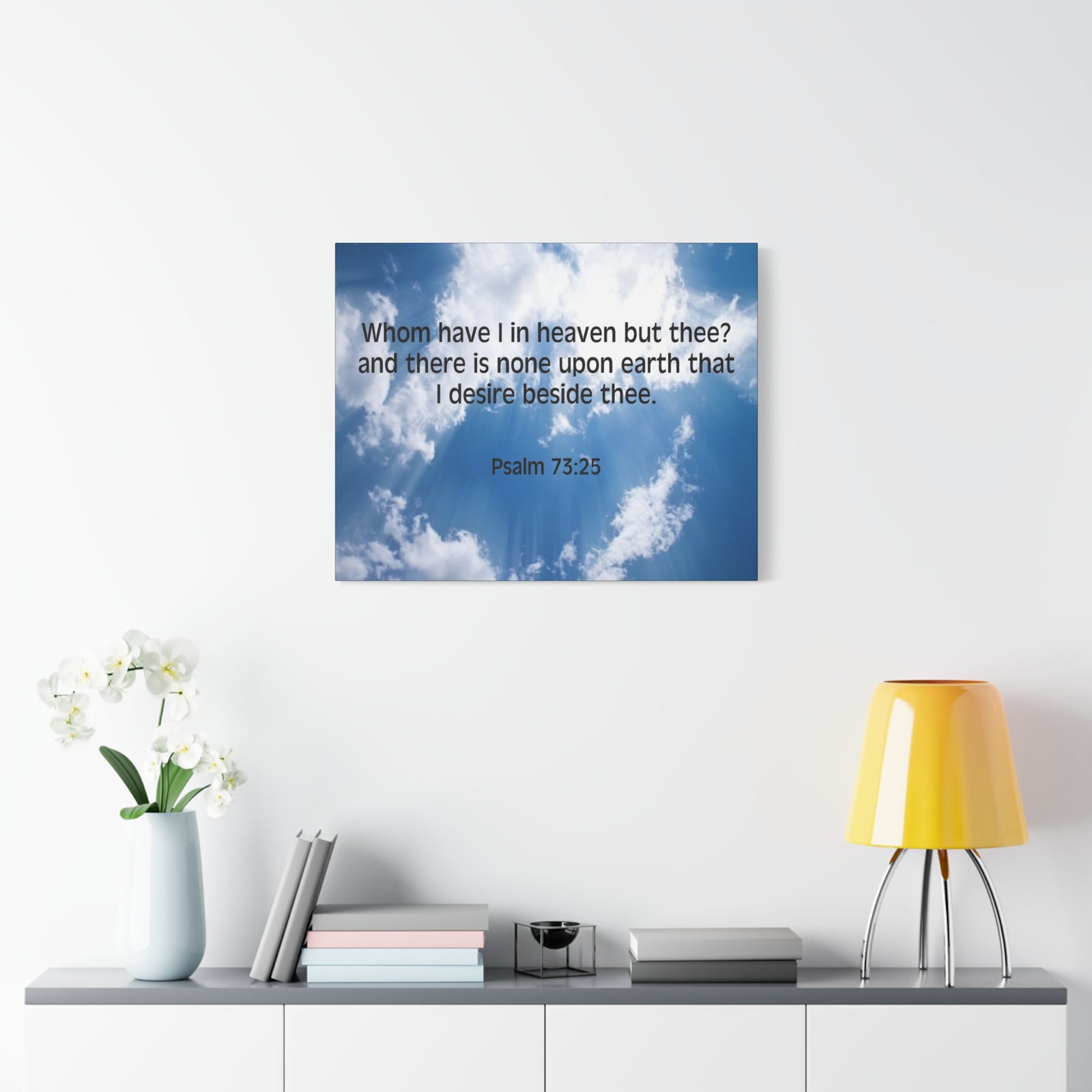 Scripture Canvas Whom Have I Psalm 73:25 Christian Wall Art Bible Verse Print Ready to Hang-Express Your Love Gifts