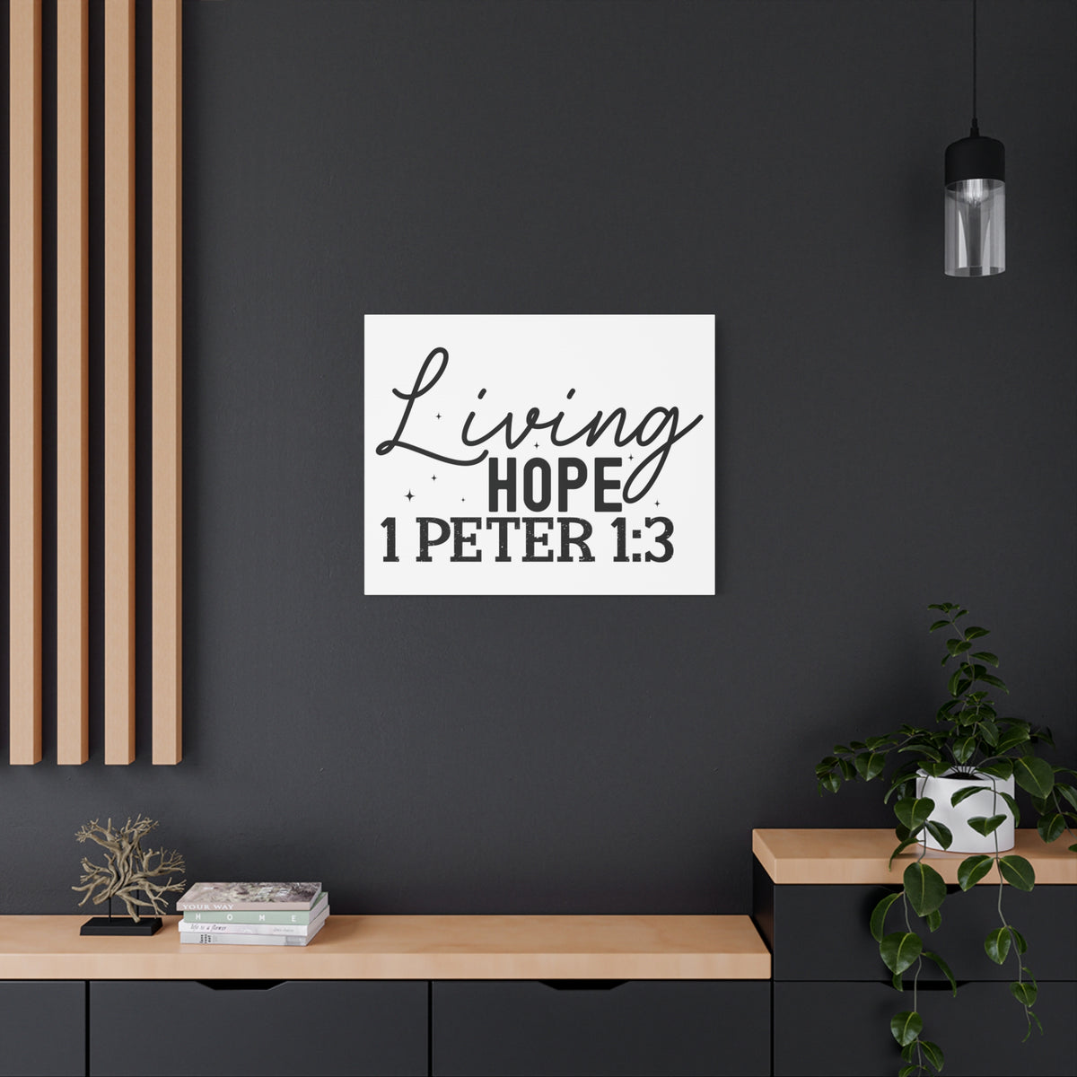 Scripture Walls 1 Peter 1:3 Our Living Hope Bible Verse Canvas Christian Wall Art Ready to Hang Unframed-Express Your Love Gifts