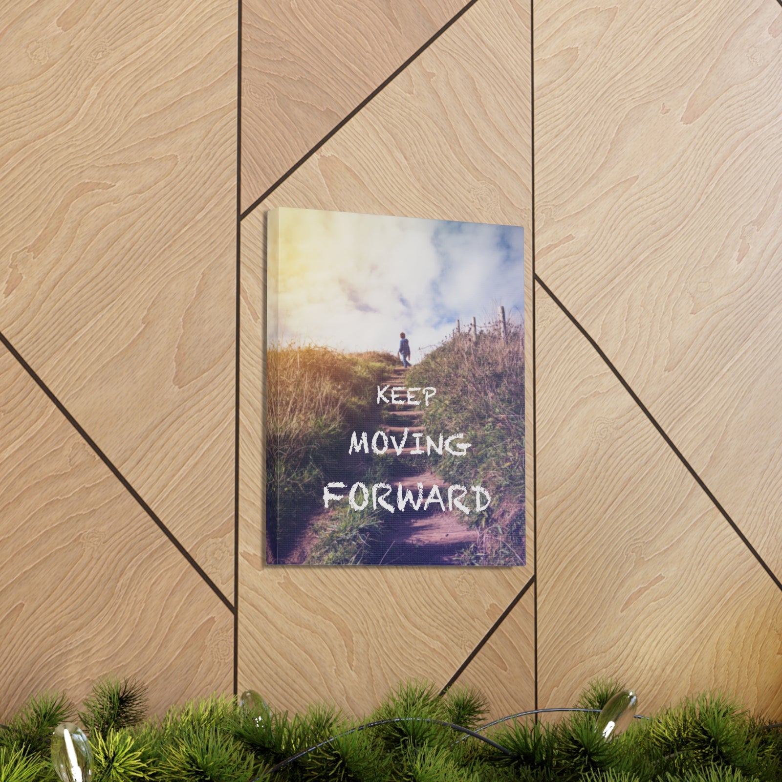 Inspirational Quote Canvas Keep Moving Forward Motivational Print Ready to Hang Artwork-Express Your Love Gifts