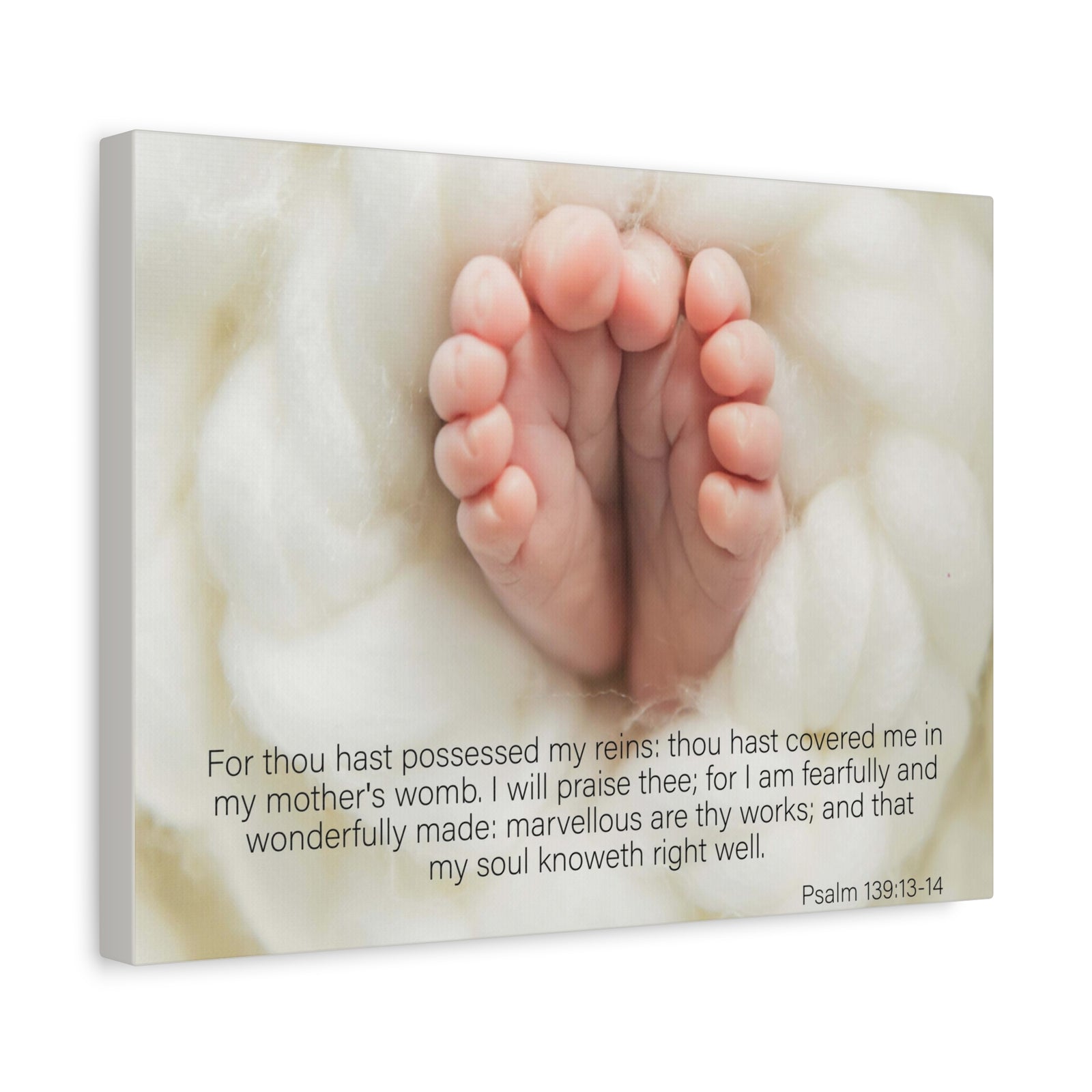 Bible Verse Canvas Fearfully and Wonderfully Made Psalm 139:13-14 KJV Wall Art Christian Home Decor-Express Your Love Gifts