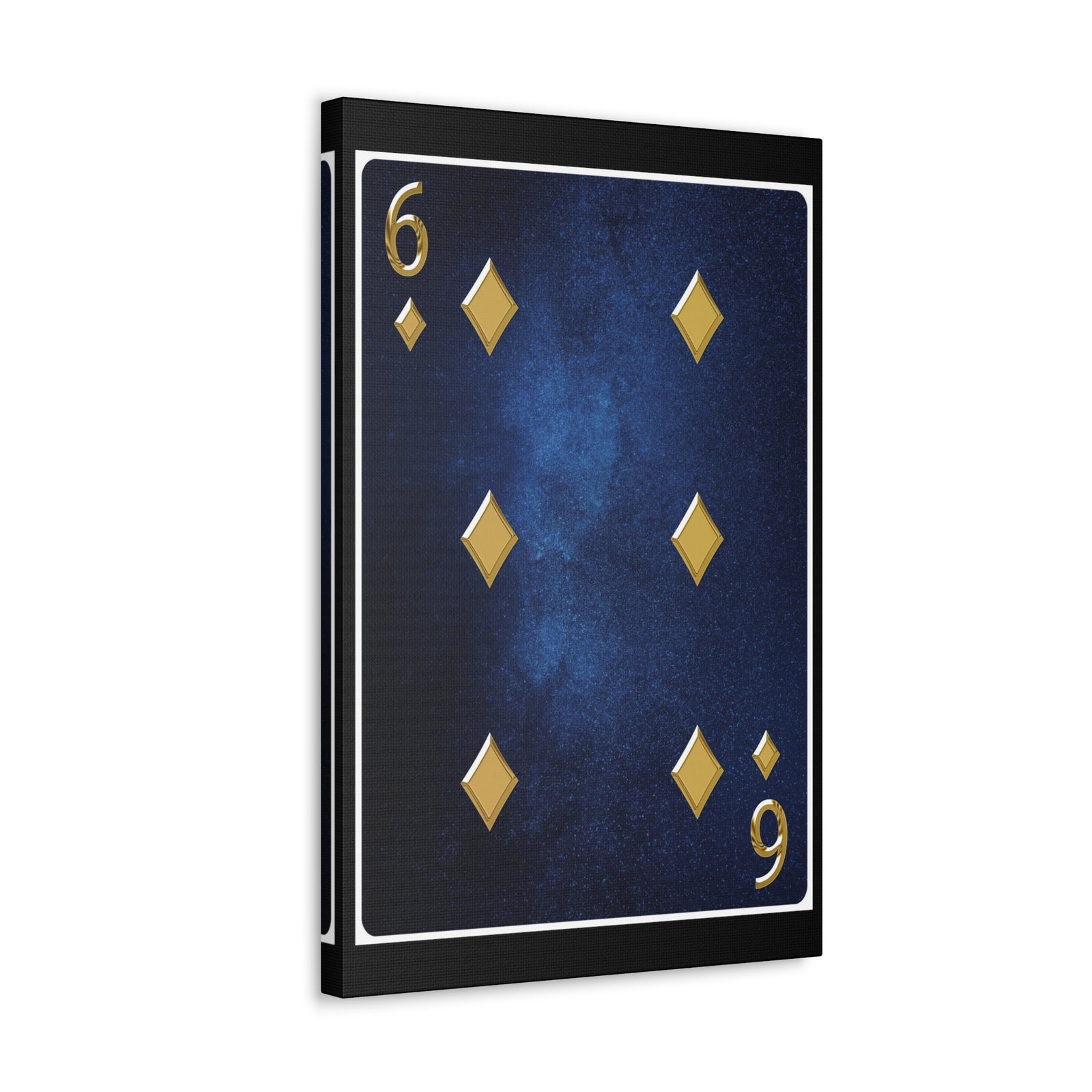 Six Of Diamonds Space Background Playing Card Canvas Wall Art for Home Decor Ready-to-Hang-Express Your Love Gifts