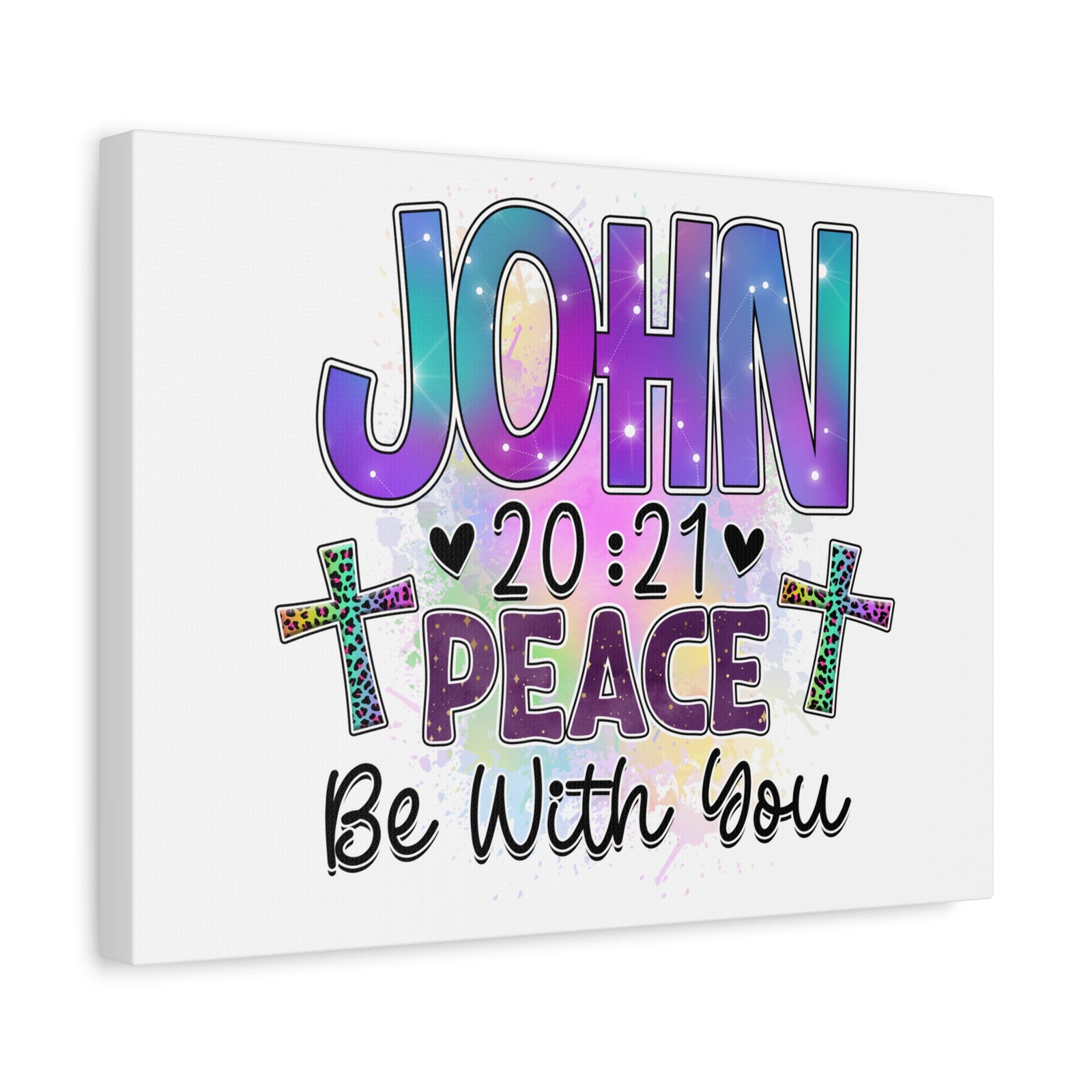 Scripture Walls John 20:21 Peace Be With You Bible Verse Canvas Christian Wall Art Ready to Hang Unframed-Express Your Love Gifts