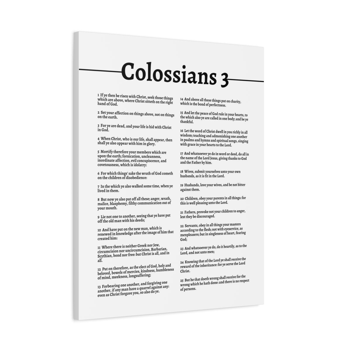Scripture Walls Put On The New Self Colossians 3 White Bible Canvas Christian Wall Art Ready to Hang-Express Your Love Gifts