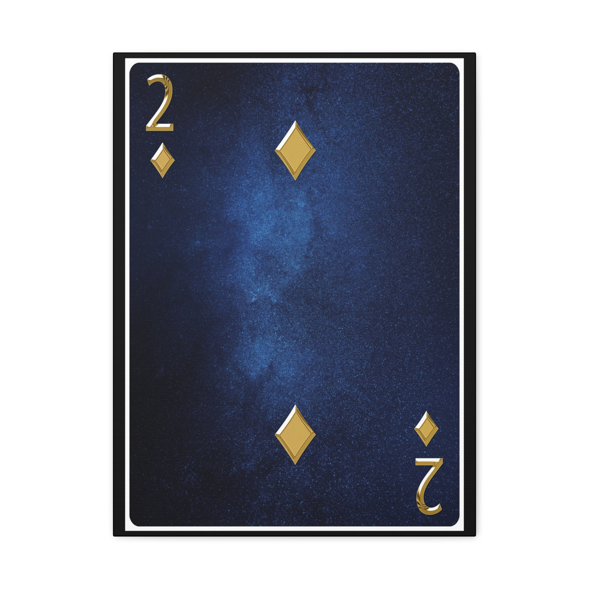 Two Of Diamonds Space Background Playing Card Canvas Wall Art for Home Decor Ready-to-Hang-Express Your Love Gifts