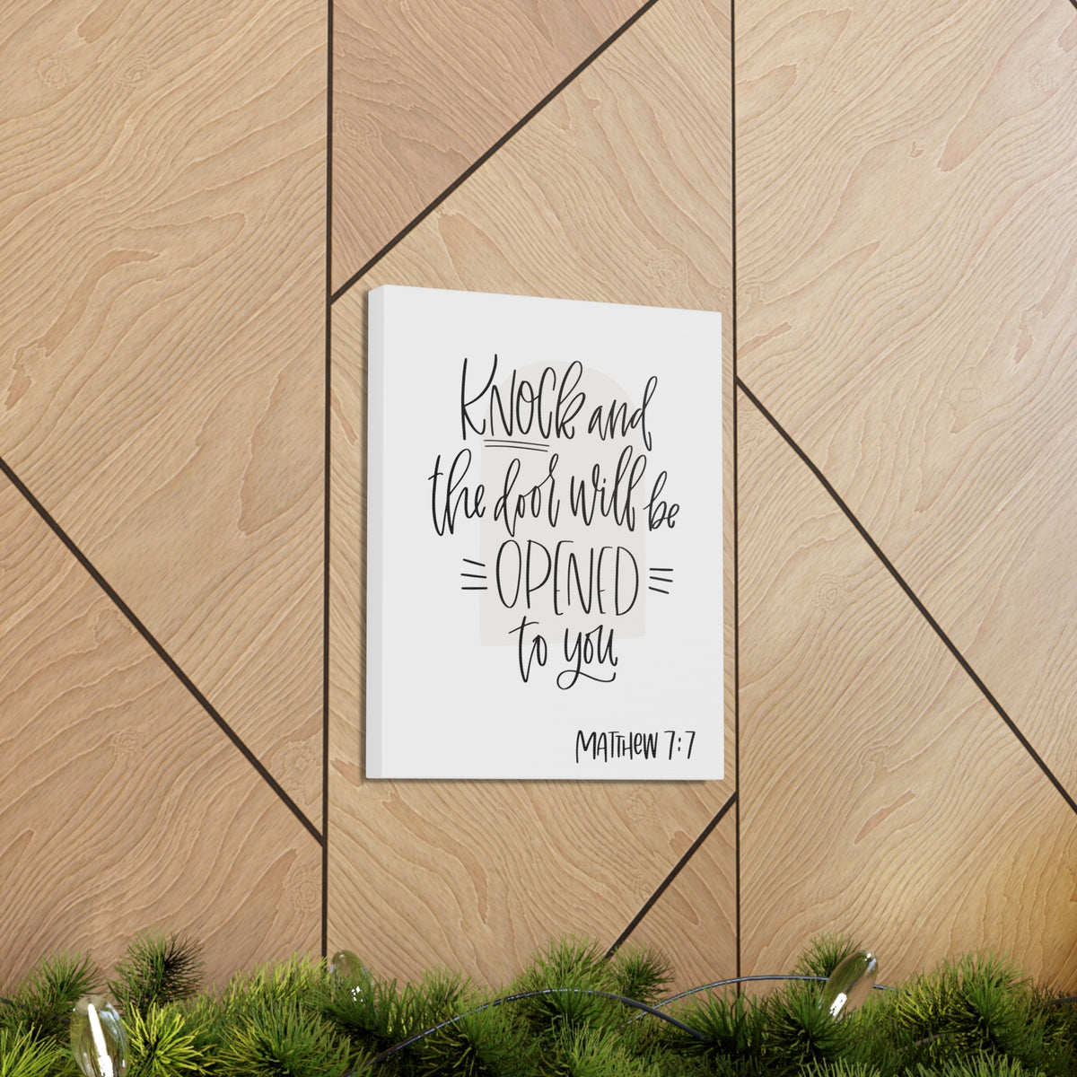 Scripture Walls Knock The Door And Will Be Opened To You Matthew 7:7 Bible Verse Canvas Christian Wall Art Ready To Hang-Express Your Love Gifts