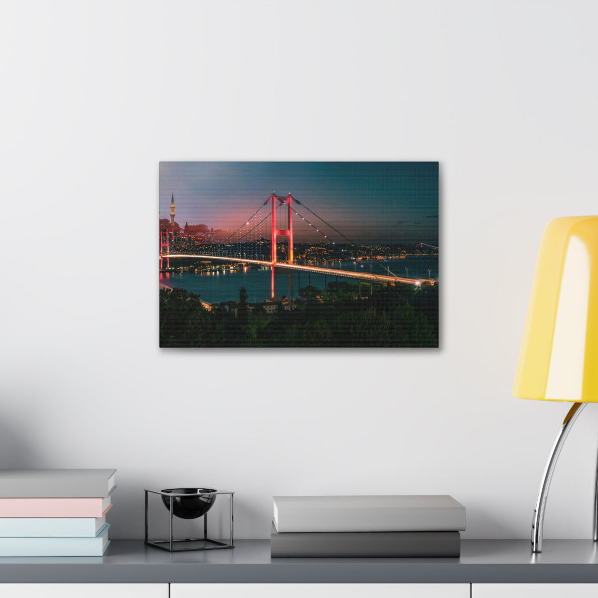Istanbul Night Skyline Canvas Artwork High-Quality Breathtaking Stunning Cityscape for Home Decor Ready to Hang-Express Your Love Gifts