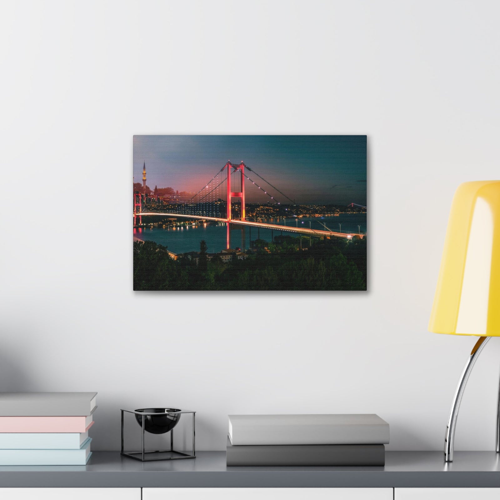 Istanbul Night Skyline Canvas Artwork High-Quality Breathtaking Stunning Cityscape for Home Decor Ready to Hang-Express Your Love Gifts