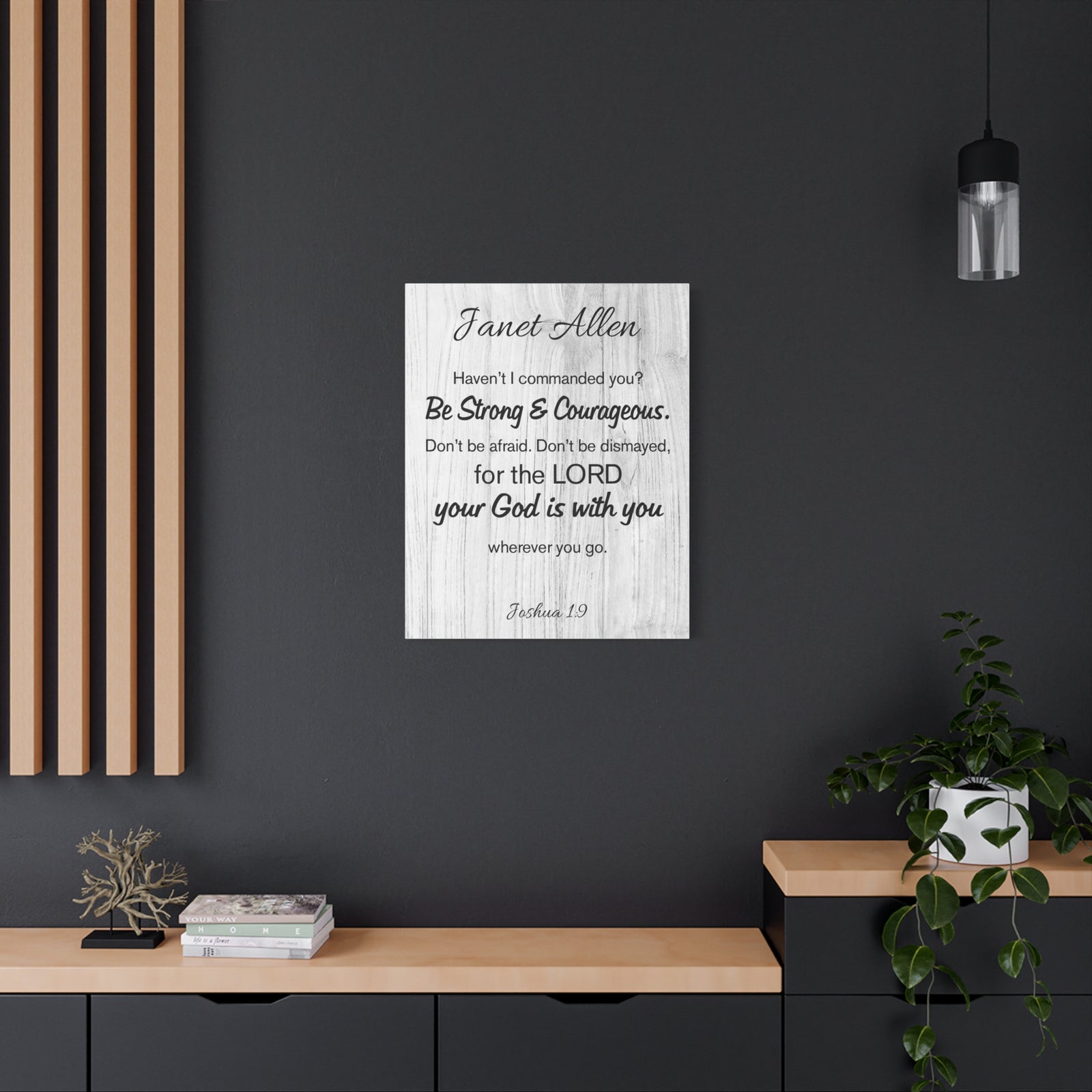 Scripture Walls Personalized Joshua 1:9 Bible Chapter Canvas Christian Wall Art Ready to Hang-Express Your Love Gifts