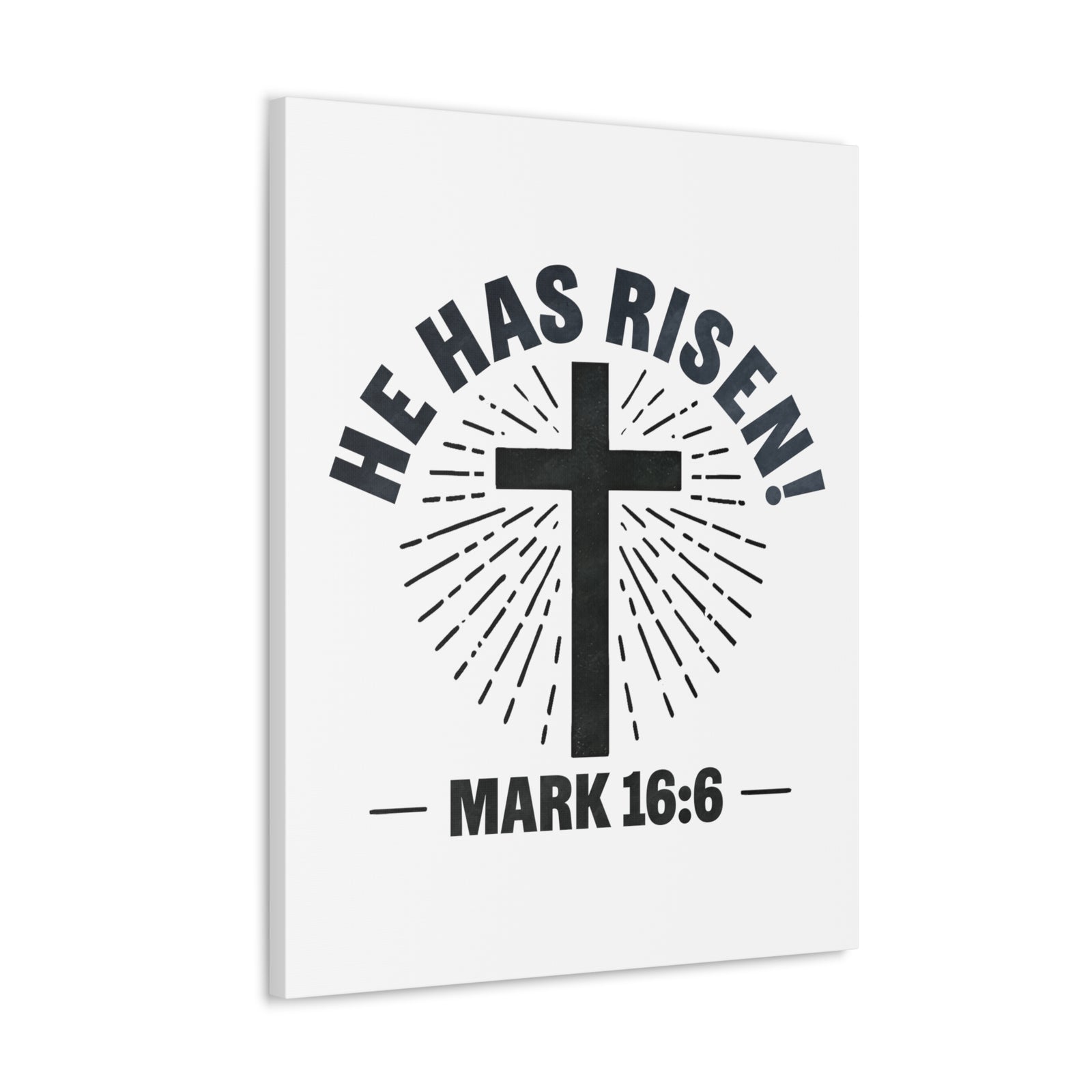Scripture Walls Mark 16:6 He Has Risen! Cross Bible Verse Canvas Christian Wall Art Ready to Hang Unframed-Express Your Love Gifts