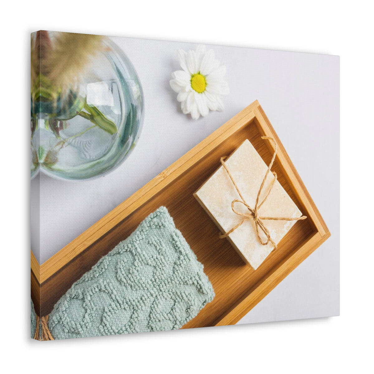 Top View Bath Forest Floral Nature Photography Canvas Wall Art for Home Decor Ready-to-Hang-Express Your Love Gifts