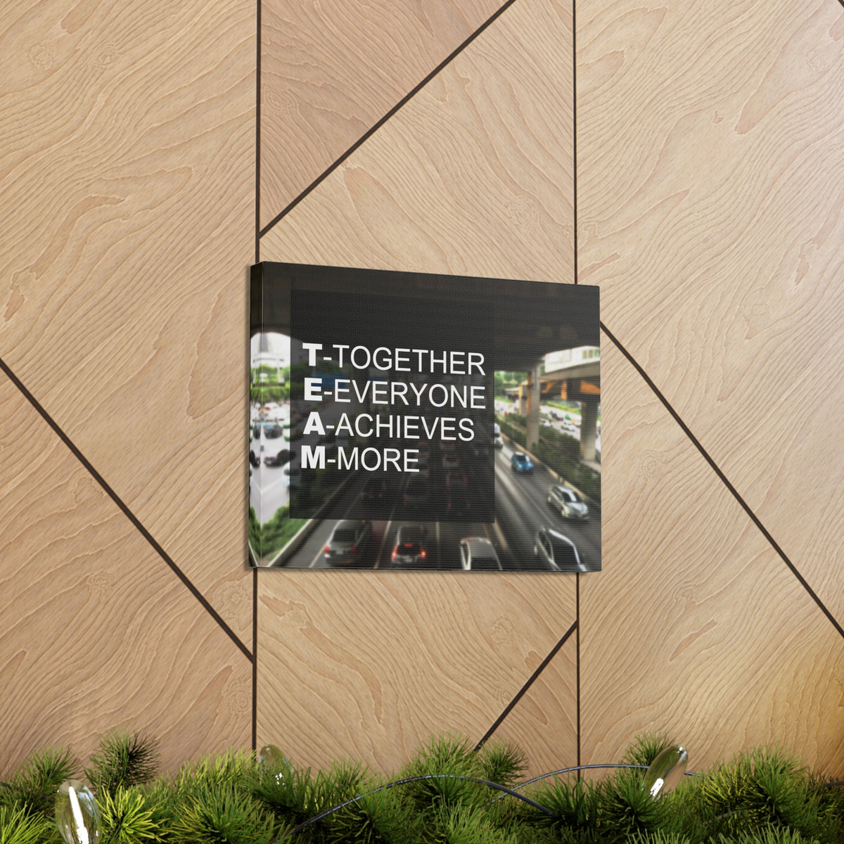 Inspirational Quote Canvas Together Everyone Achieves More Wall Art Motivational Motto Inspiring Prints Artwork Decor Ready to Hang-Express Your Love Gifts