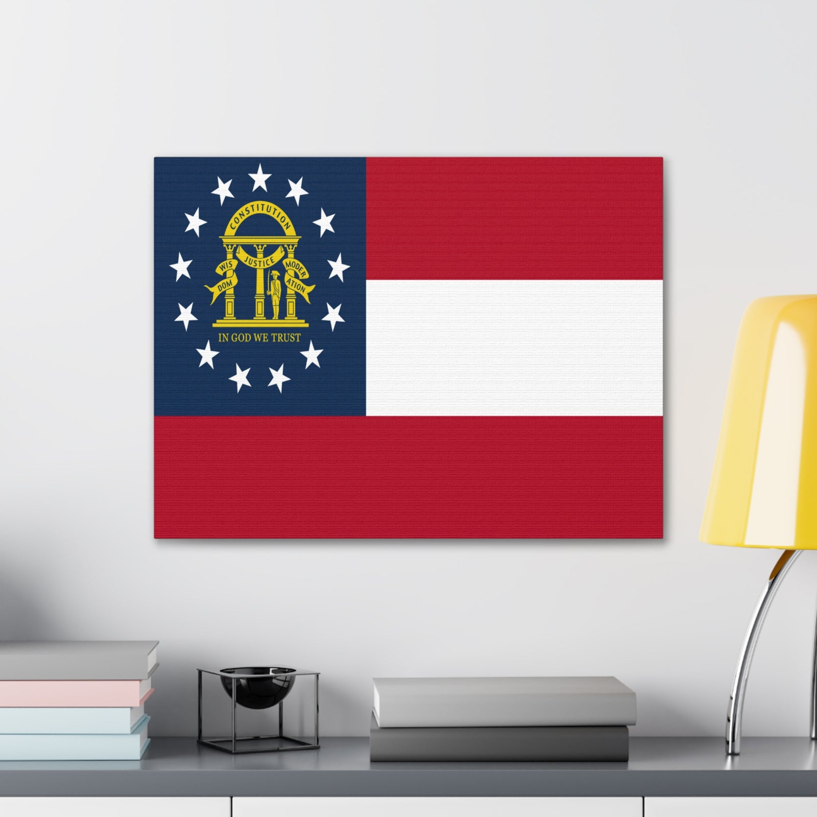 Georgia State Flag Canvas Vibrant Wall Art Unframed Home Decor-Express Your Love Gifts