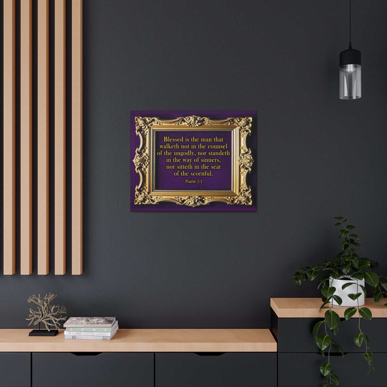 Scripture Walls Psalm 1:1 KJV Bible Verse Canvas Christian Wall Art Ready to Hang Unframed-Express Your Love Gifts