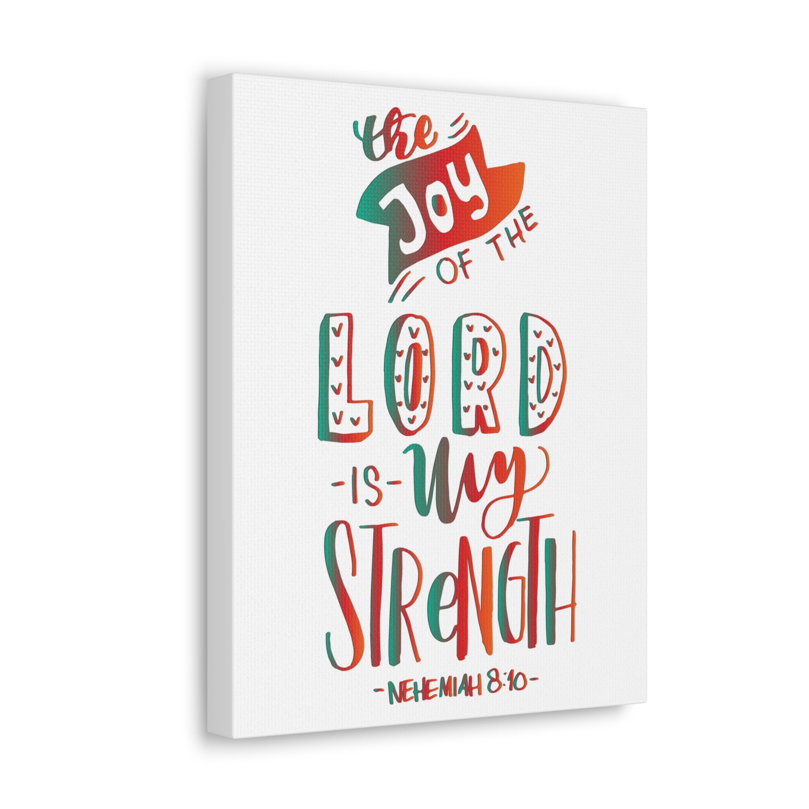Scripture Canvas The Joy Of The Lord Nehemiah 8:10 Christian Wall Art Bible Verse Print Ready To Hang-Express Your Love Gifts