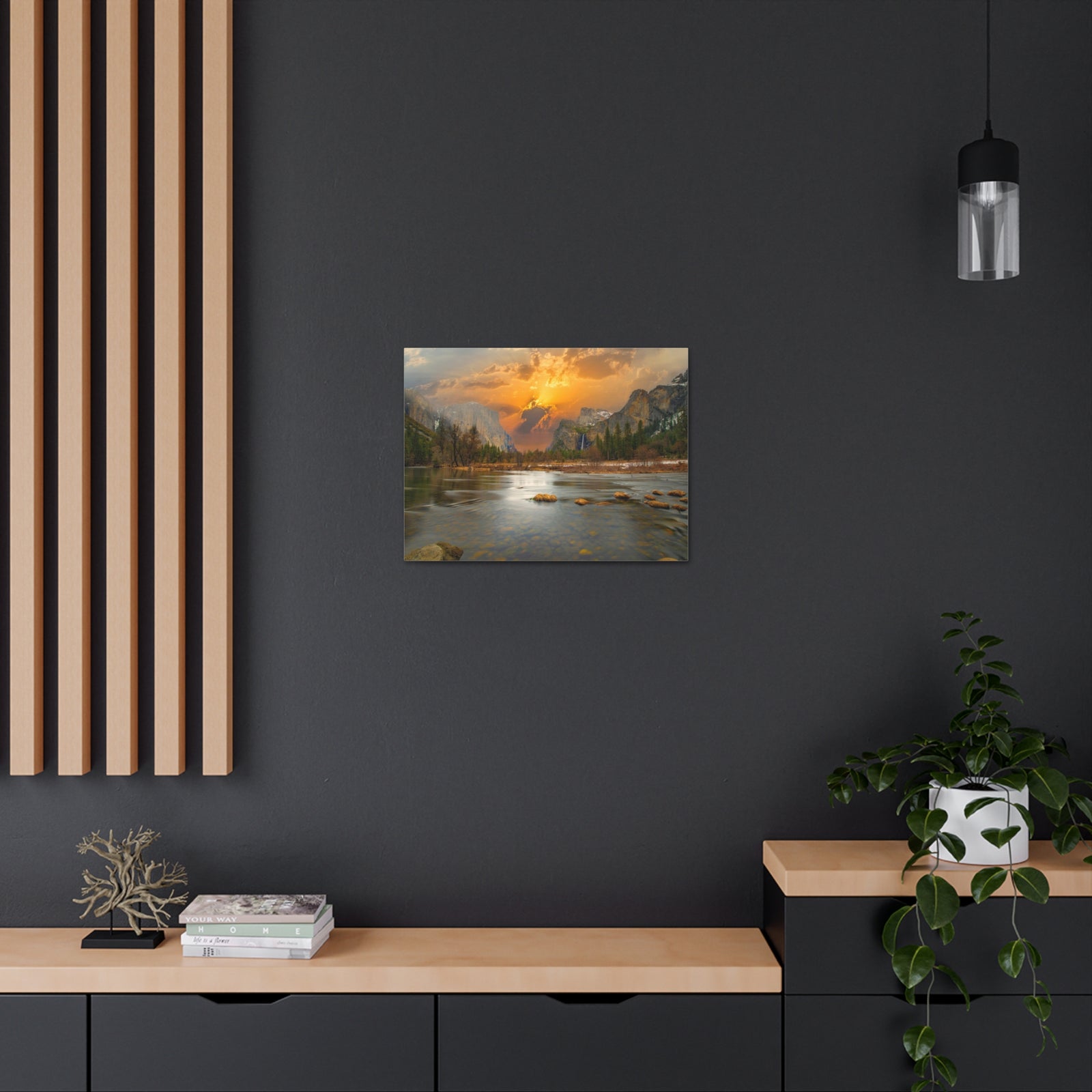 Golden Hour Over Mountain Nature Wilderness Photography Canvas Wall Art for Home Decor Ready-to-Hang-Express Your Love Gifts