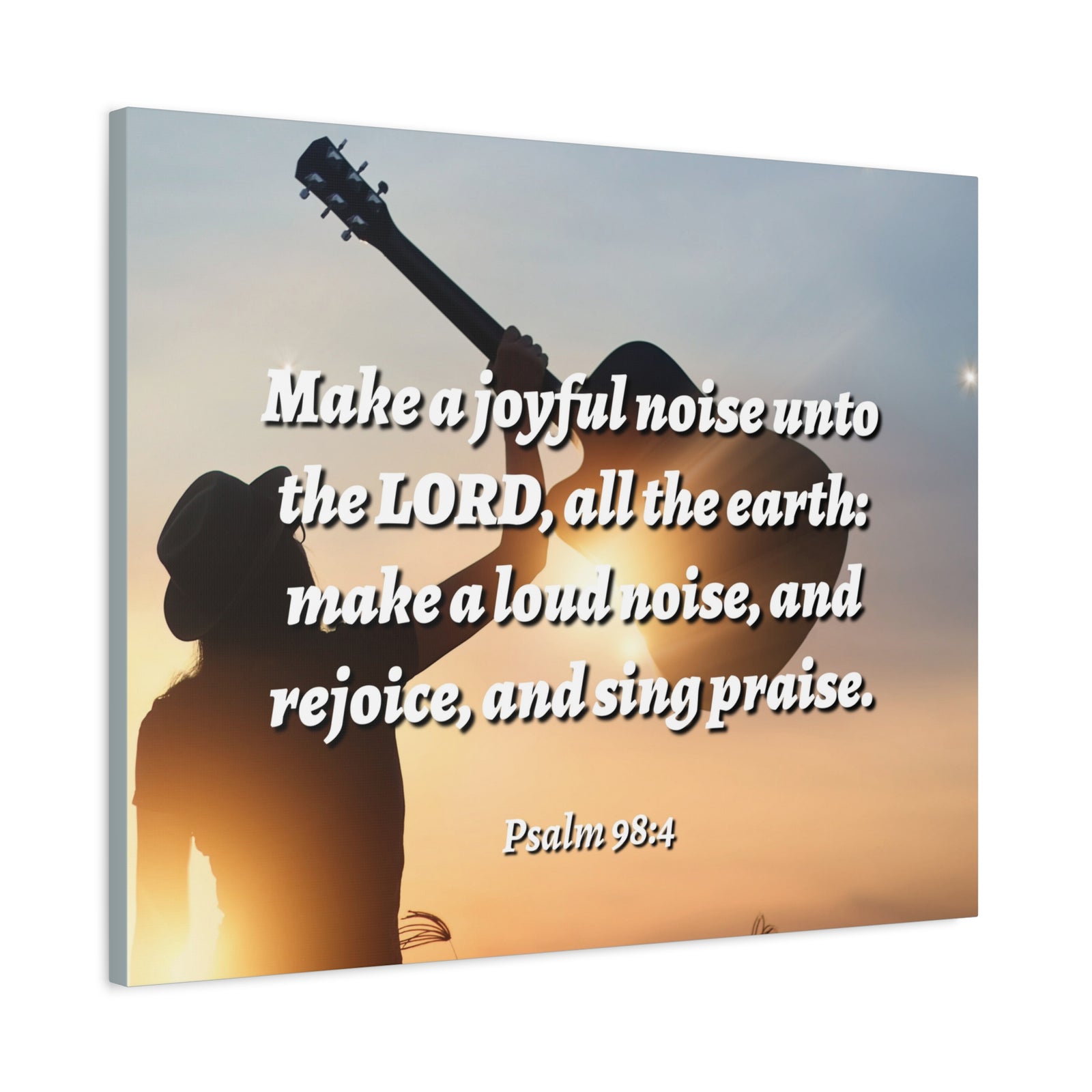 Scripture Canvas Sing Praise Psalm 98:4 Christian Wall Art Bible Verse Print Ready to Hang-Express Your Love Gifts