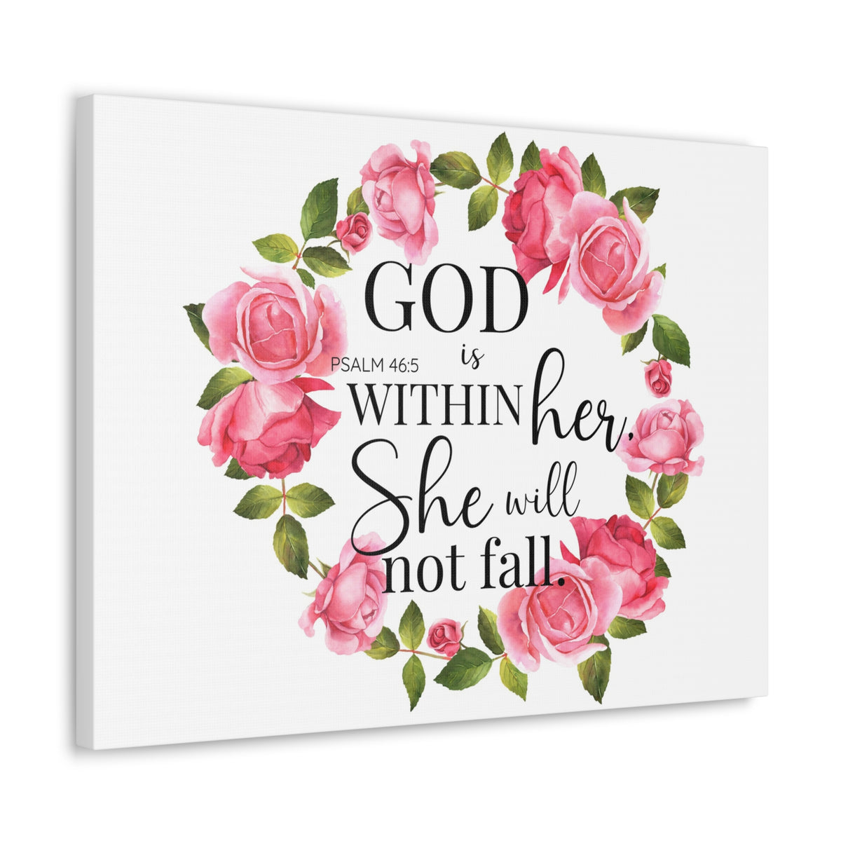 Scripture Walls Psalm 46:5 God is Within Her Bible Verse Canvas Christian Wall Art Ready to Hang Unframed-Express Your Love Gifts