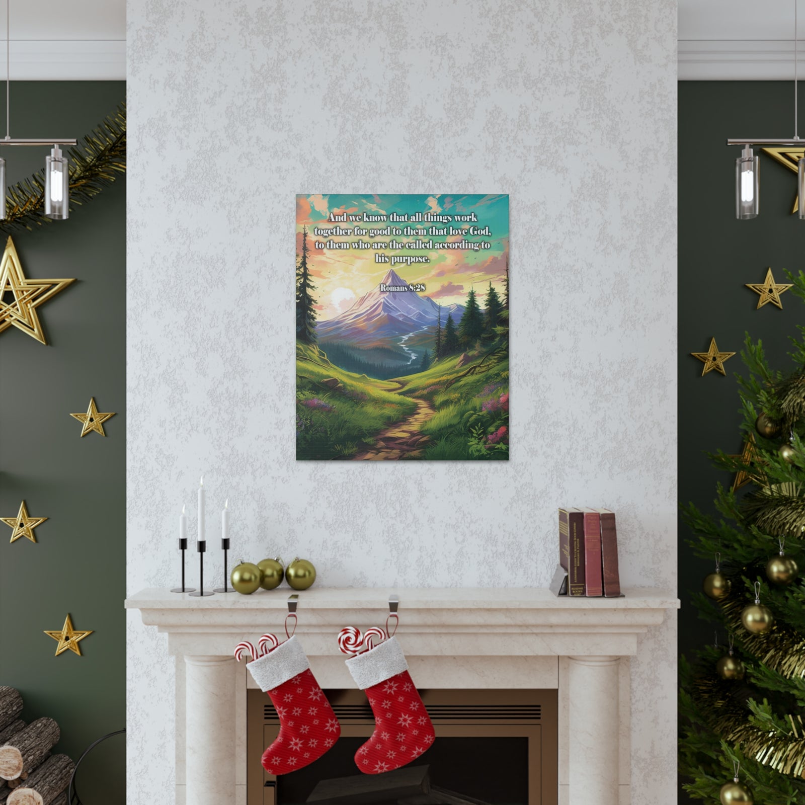 Scripture Walls All Things Work Together Romans 8:28 Christian Wall Art Print Ready to Hang Unframed-Express Your Love Gifts