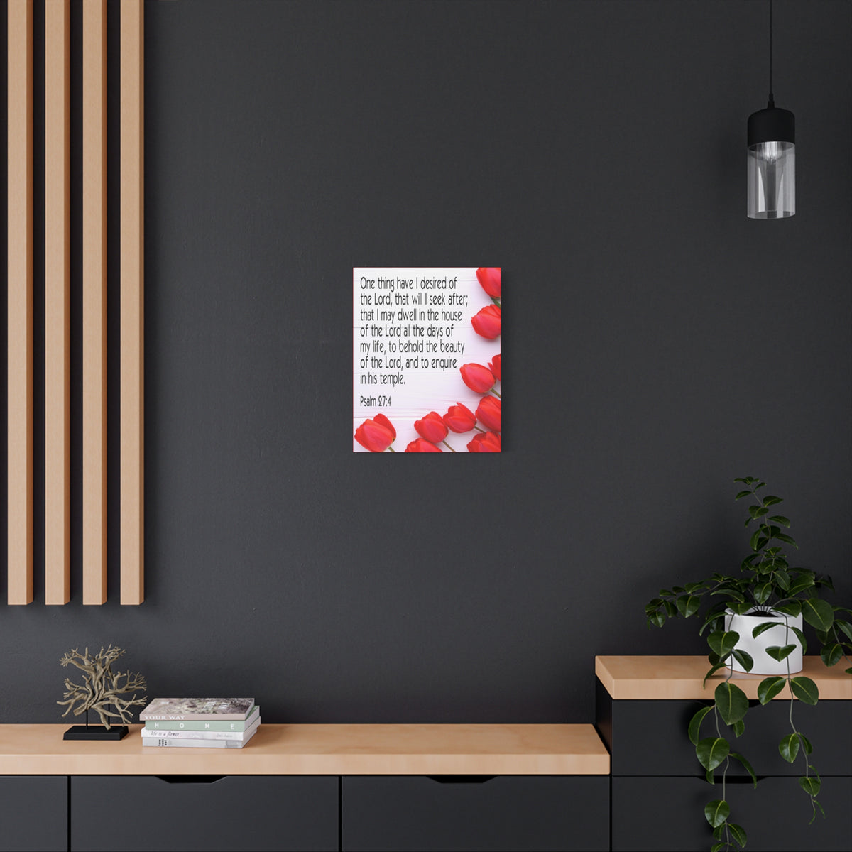 Scripture Canvas The Beauty of The Lord Psalm 27:4 Christian Wall Art Bible Verse Print Ready to Hang-Express Your Love Gifts