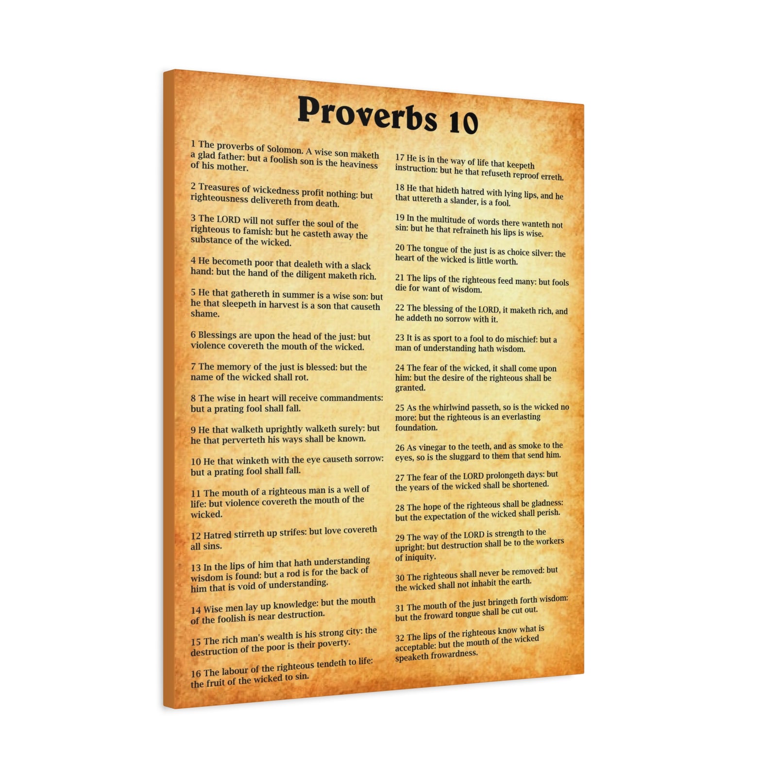 Scripture Walls Proverbs Chapter 10 Gold Bible Canvas Christian Wall Art Ready to Hang Unframed-Express Your Love Gifts