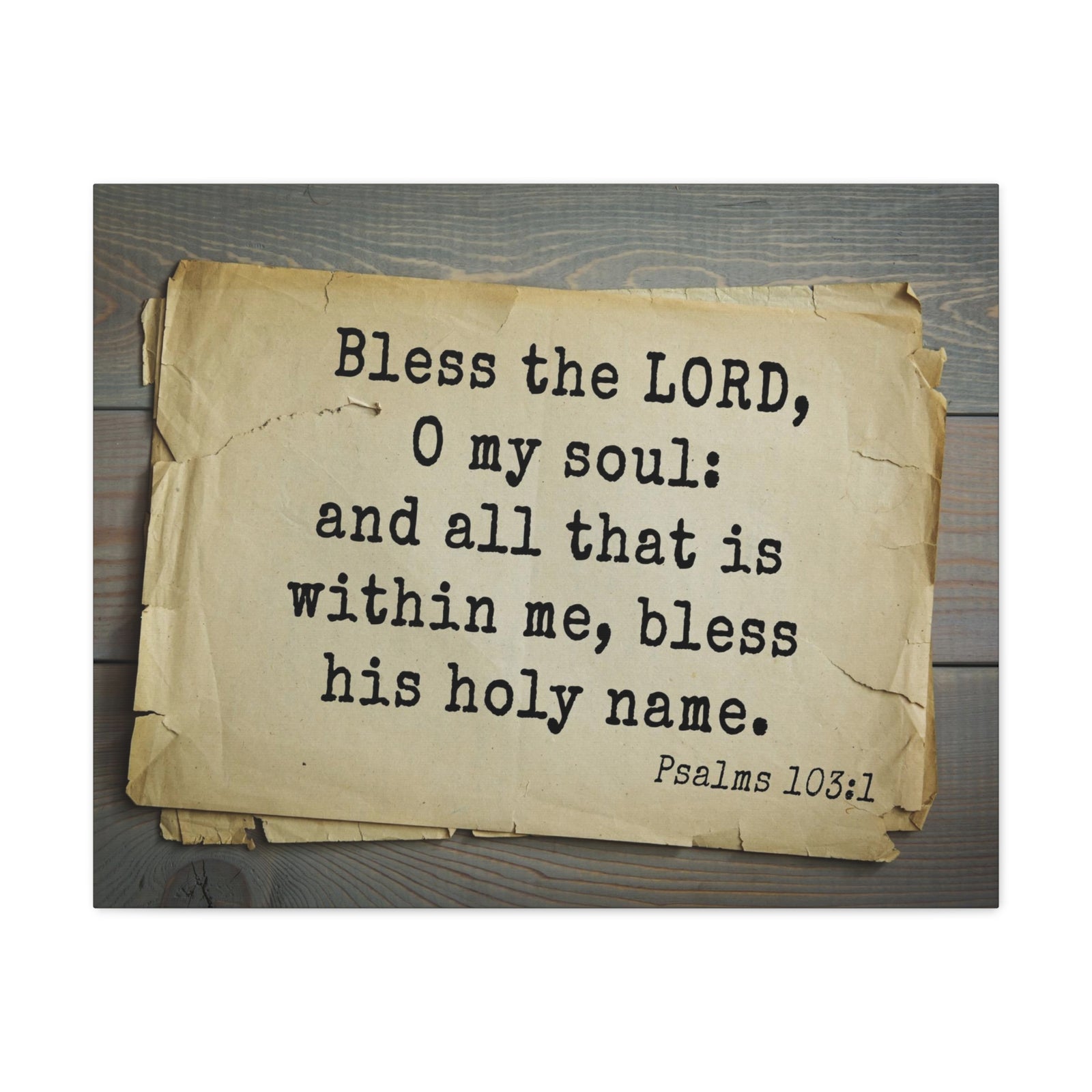 Scripture Walls Bless The Lord Psalms 103:1Bible Verse Canvas Christian Wall Art Bible Verse Print Ready To Hang-Express Your Love Gifts