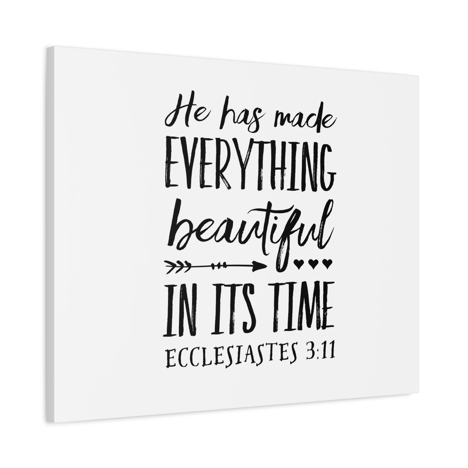 Scripture Canvas Everything Beautiful Ecclesiastes 3:11 Christian Wall Art Bible Verse Print Ready to Hang-Express Your Love Gifts