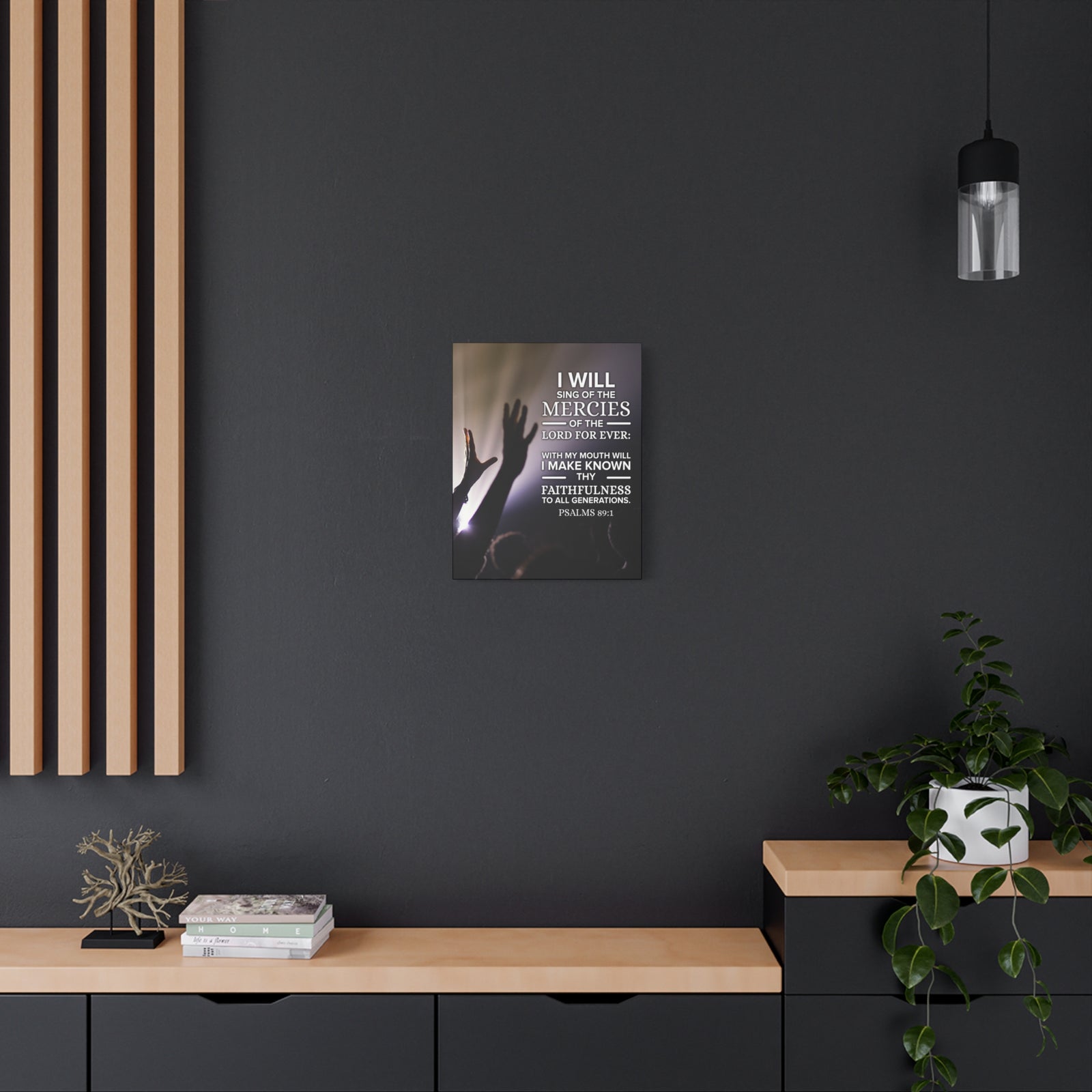 Scripture Canvas Mercies Psalm 89:1 Christian Wall Art Bible Verse Print Ready to Hang-Express Your Love Gifts
