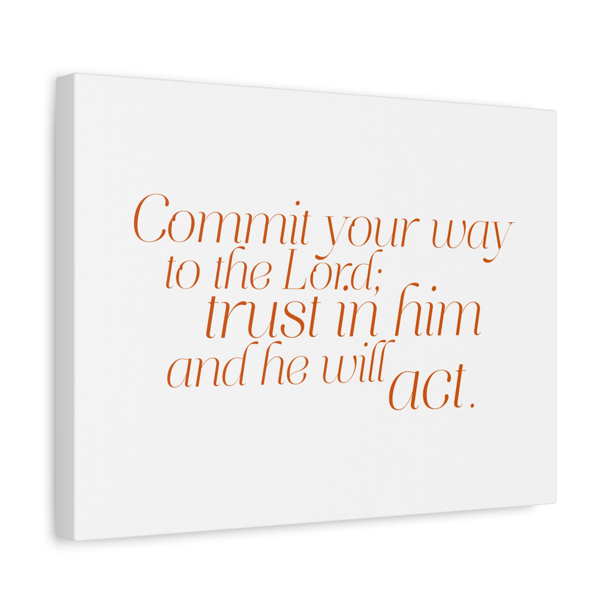 Scripture Walls Your Way to The Lord Orange Psalm 37:5 Bible Verse Canvas Christian Wall Art Ready to Hang-Express Your Love Gifts