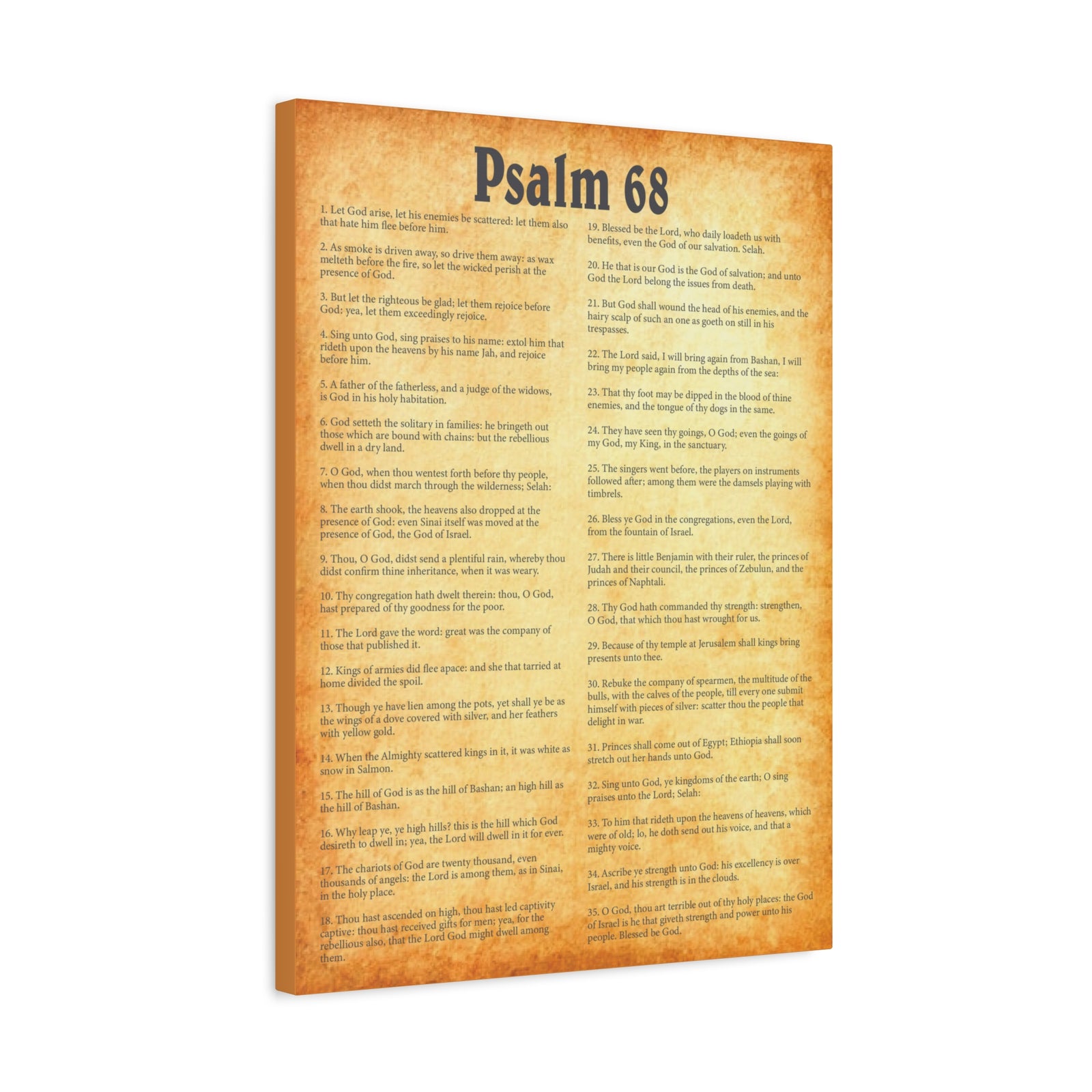 Scripture Walls Psalm 68 Gold Bible Chapter Canvas Christian Wall Art Ready to Hang-Express Your Love Gifts
