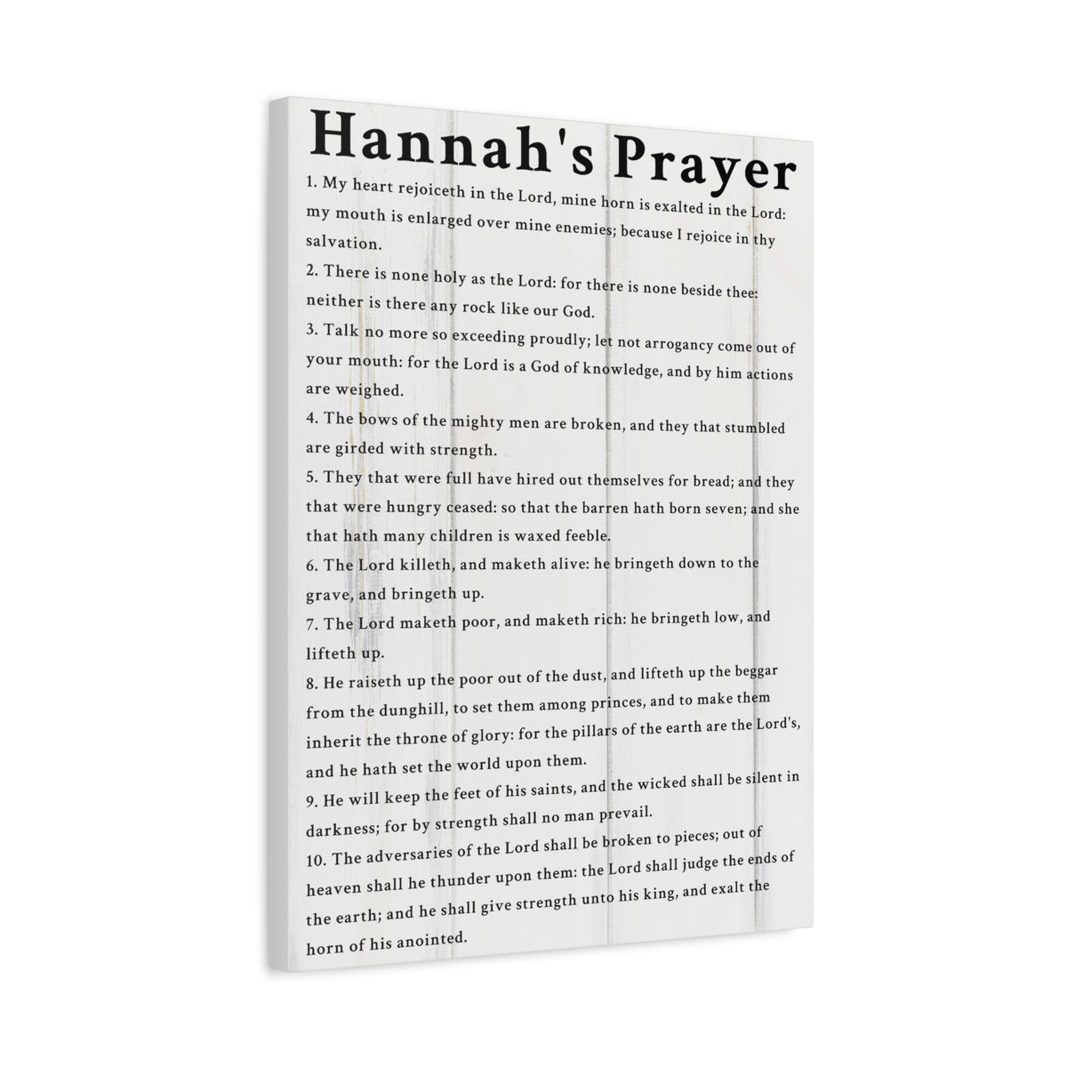Scripture Walls Hannah's Prayer 1 Samuel 2:1–10 White Bible Verse Canvas Christian Wall Art Ready to Hang Unframed-Express Your Love Gifts
