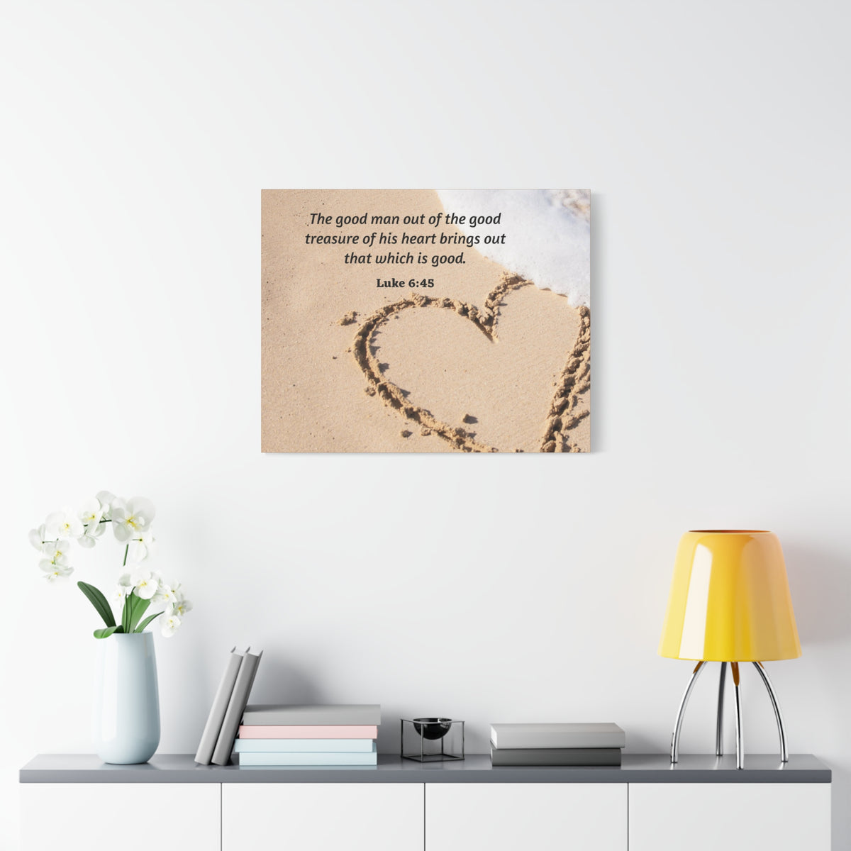 Scripture Canvas Good Treasure Luke 6:45 Christian Wall Art Bible Verse Print Ready to Hang-Express Your Love Gifts