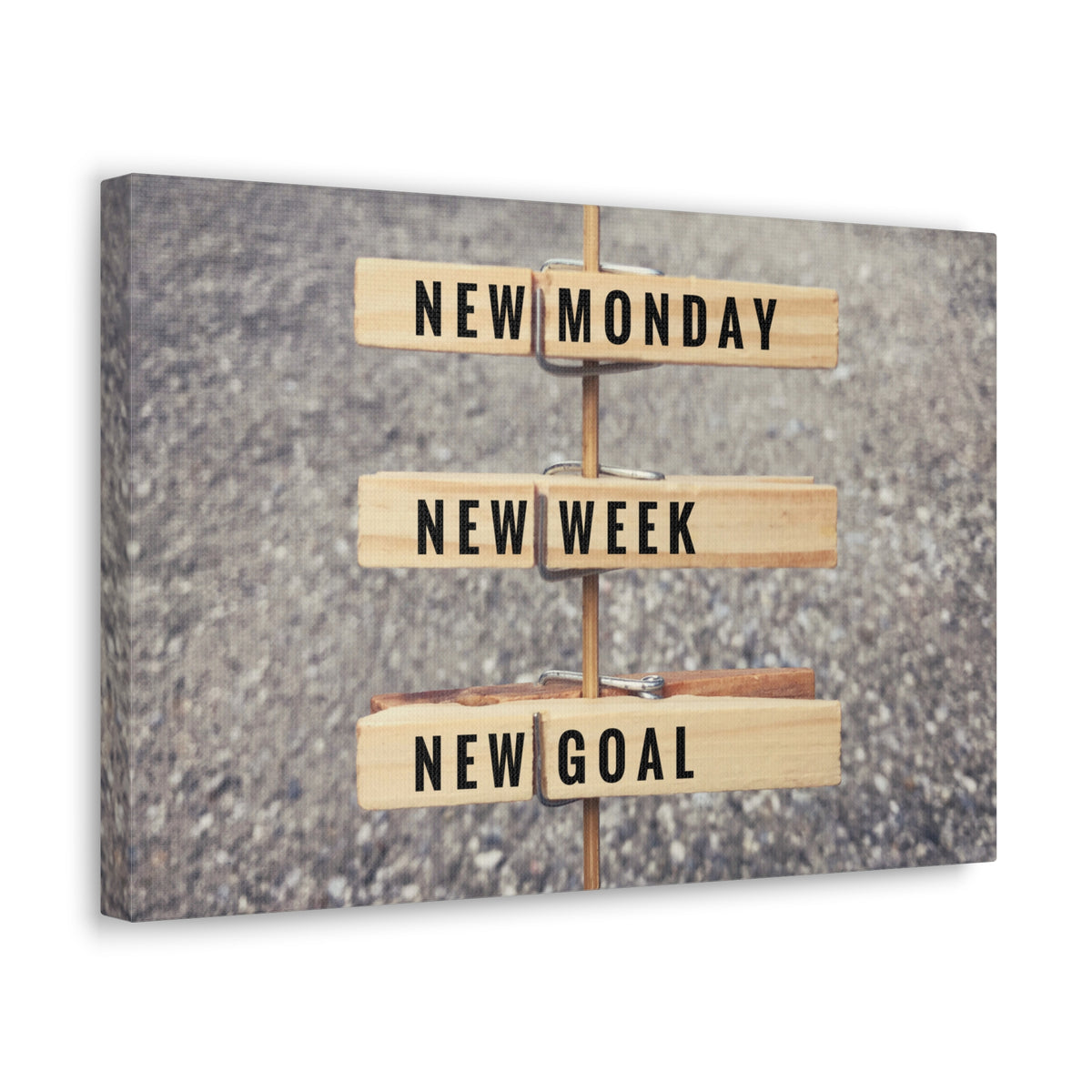 Inspirational Quote Canvas New Monday New Goal Motivational Print Ready to Hang Artwork-Express Your Love Gifts