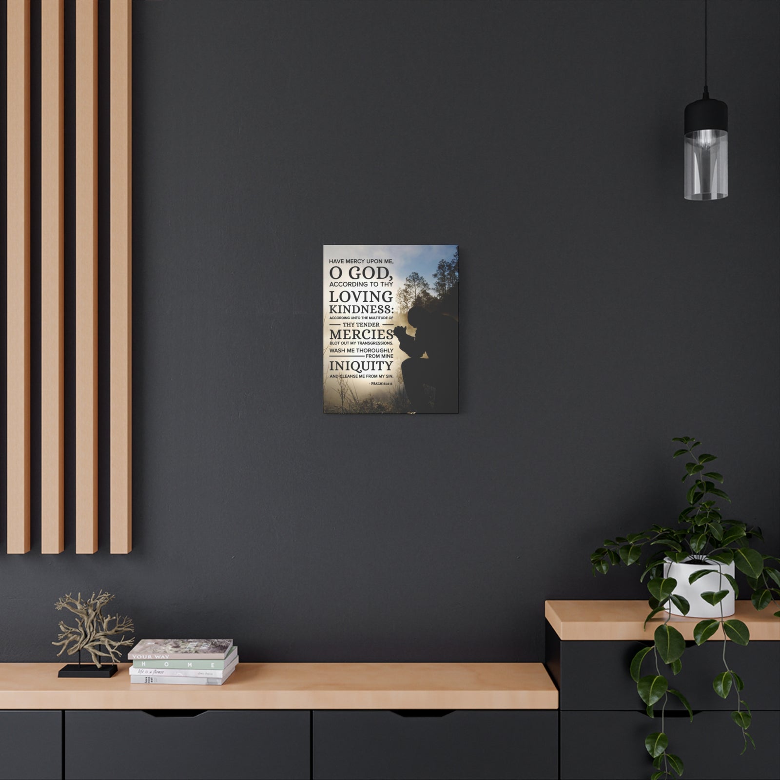 Scripture Canvas Have Mercy Upon Me Psalm 51:12 Christian Wall Art Bible Verse Print Ready to Hang-Express Your Love Gifts