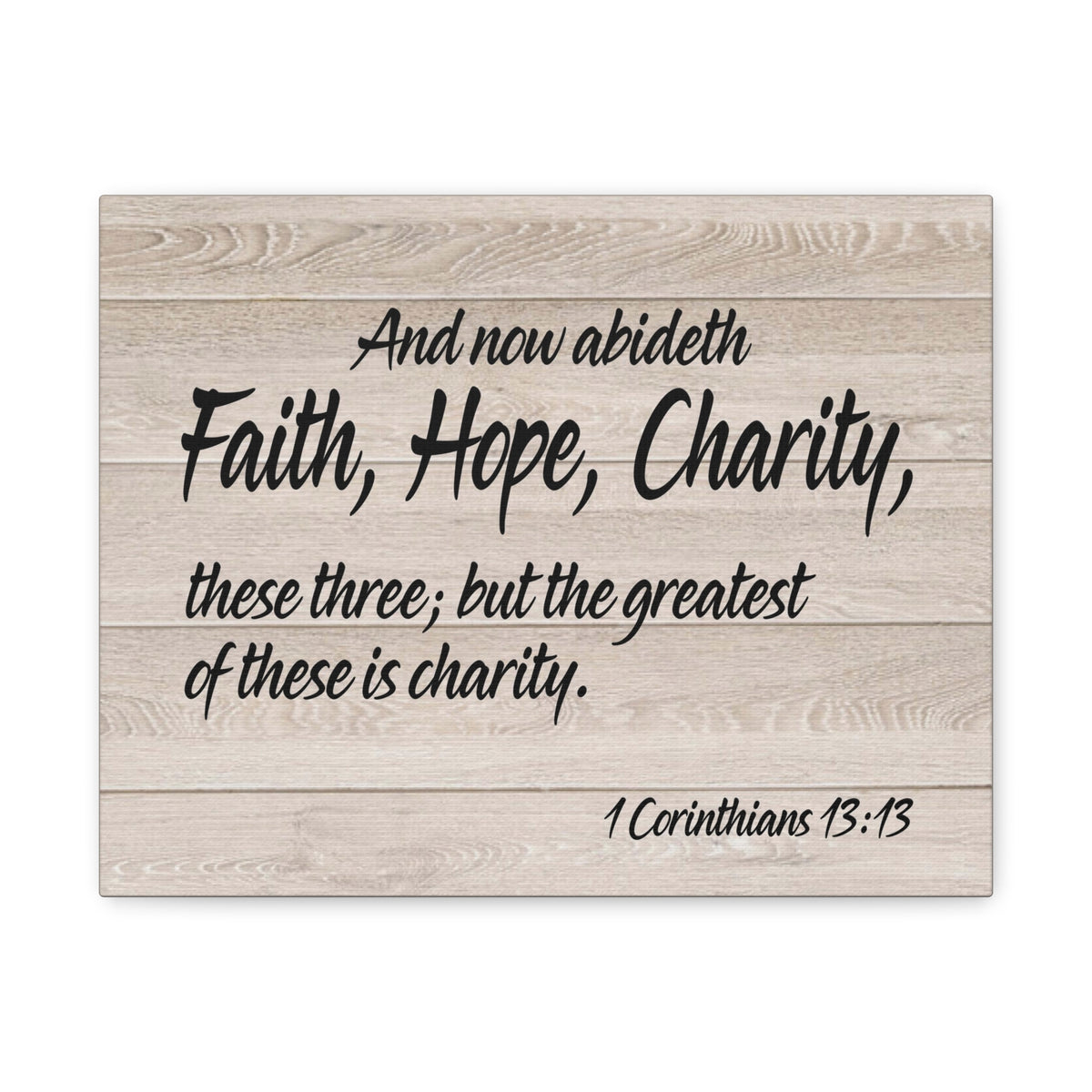 Bible Verse Canvas Faith Hope Charity 1 Corinthians 13:13 Wall Art Christian Home Decor-Express Your Love Gifts