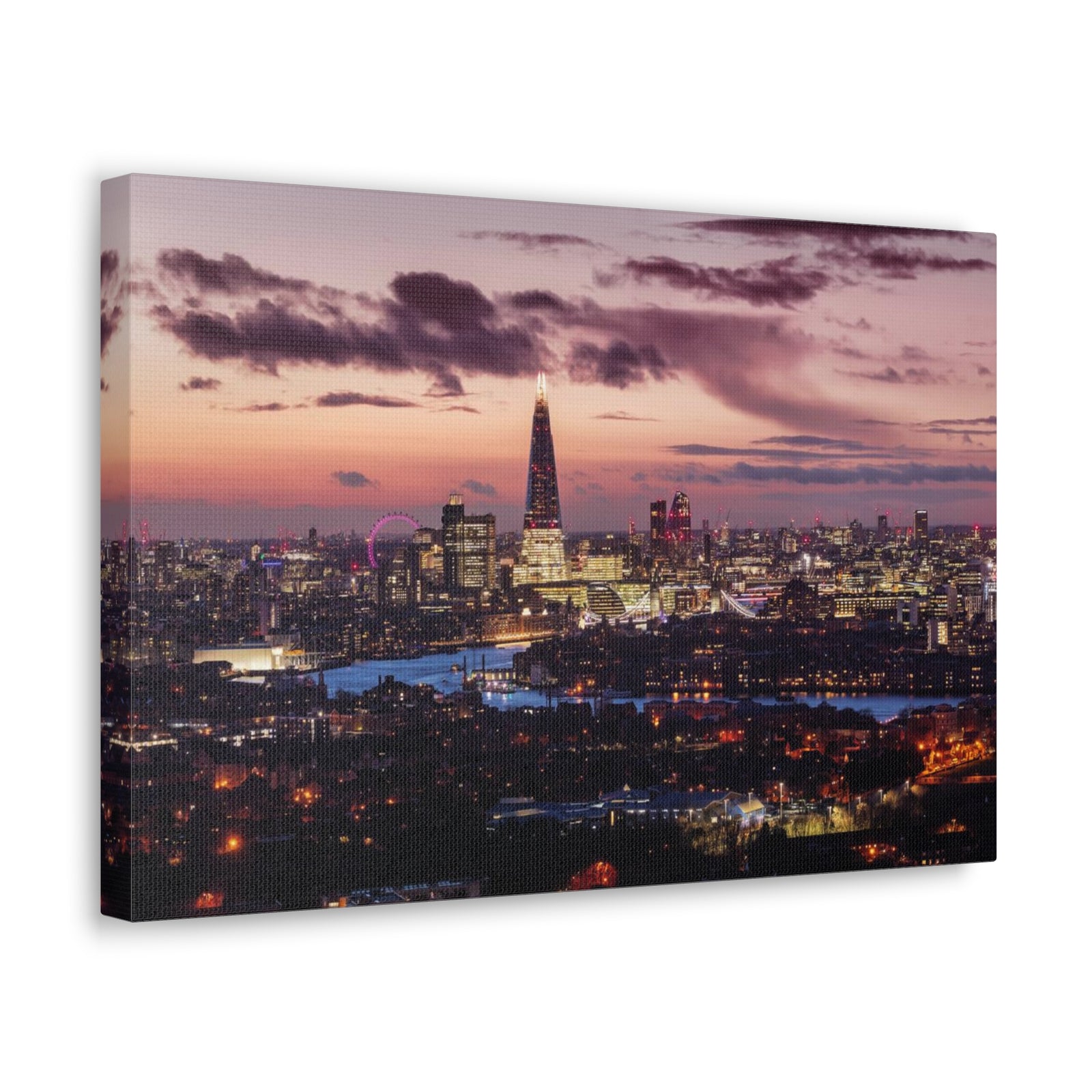 London Night Skyline Canvas Artwork High-Quality Breathtaking Stunning Cityscape for Home Decor Ready to Hang-Express Your Love Gifts