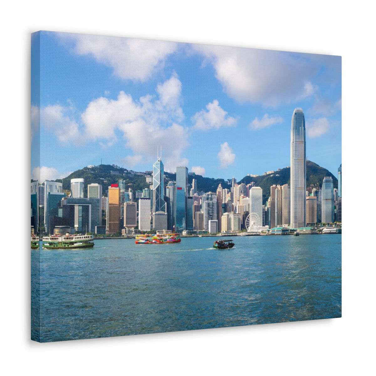 Hong Kong Daytime Skyline Canvas Artwork High-Quality Breathtaking Stunning Cityscape for Home Decor Ready to Hang-Express Your Love Gifts