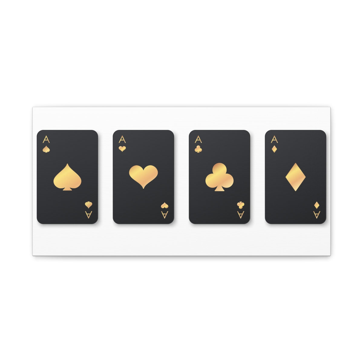 Four Black Aces Card Suits Playing Card Canvas Wall Art for Home Decor Ready-to-Hang-Express Your Love Gifts