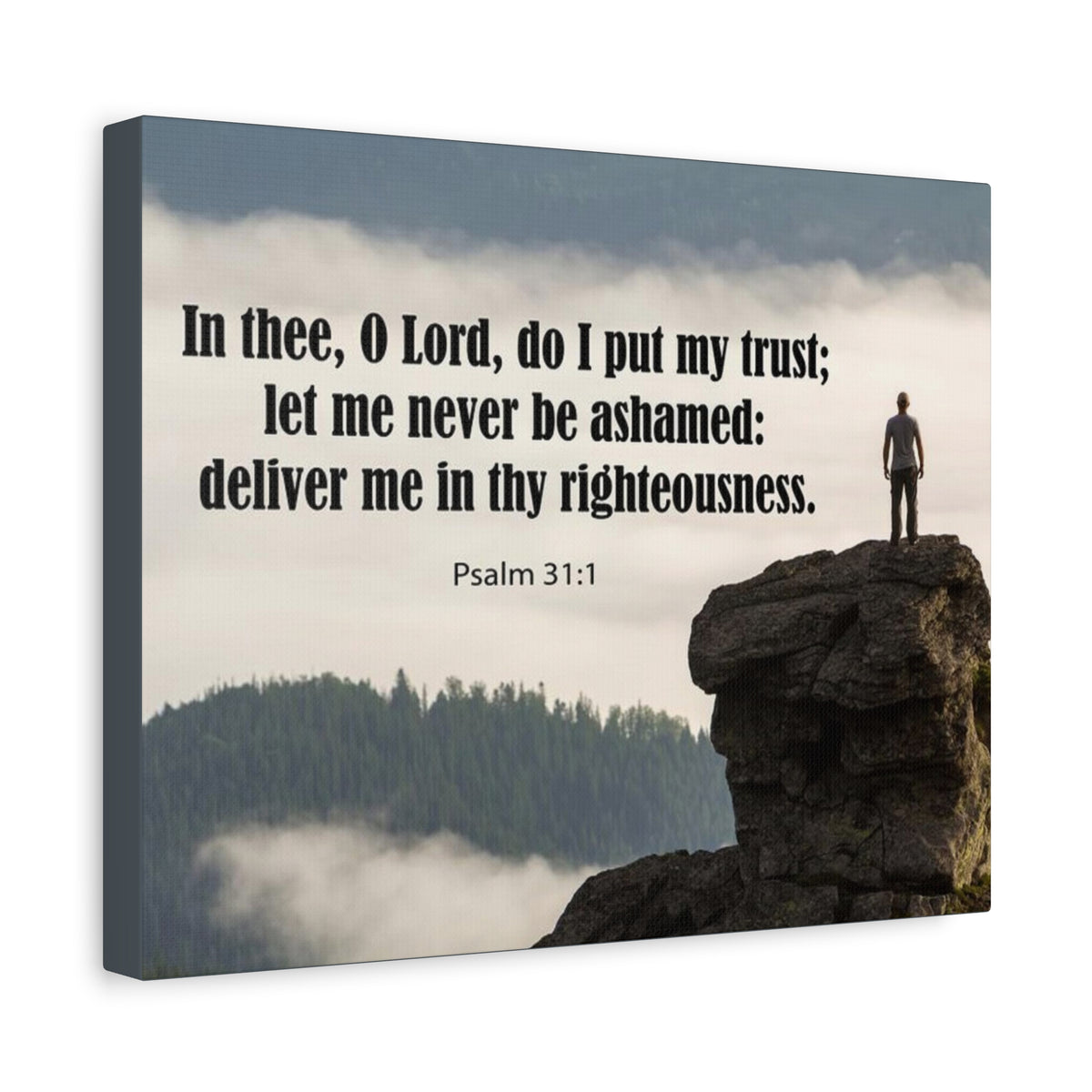 Scripture Canvas Never Be Ashamed Psalm 31:1 Christian Wall Art Bible Verse Print Ready to Hang-Express Your Love Gifts