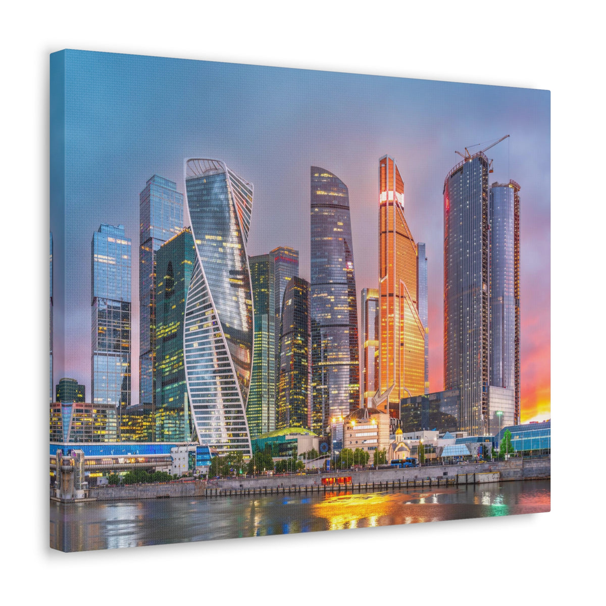 Moscow Night Skyline Canvas Artwork High-Quality Breathtaking Stunning Cityscape for Home Decor Ready to Hang-Express Your Love Gifts