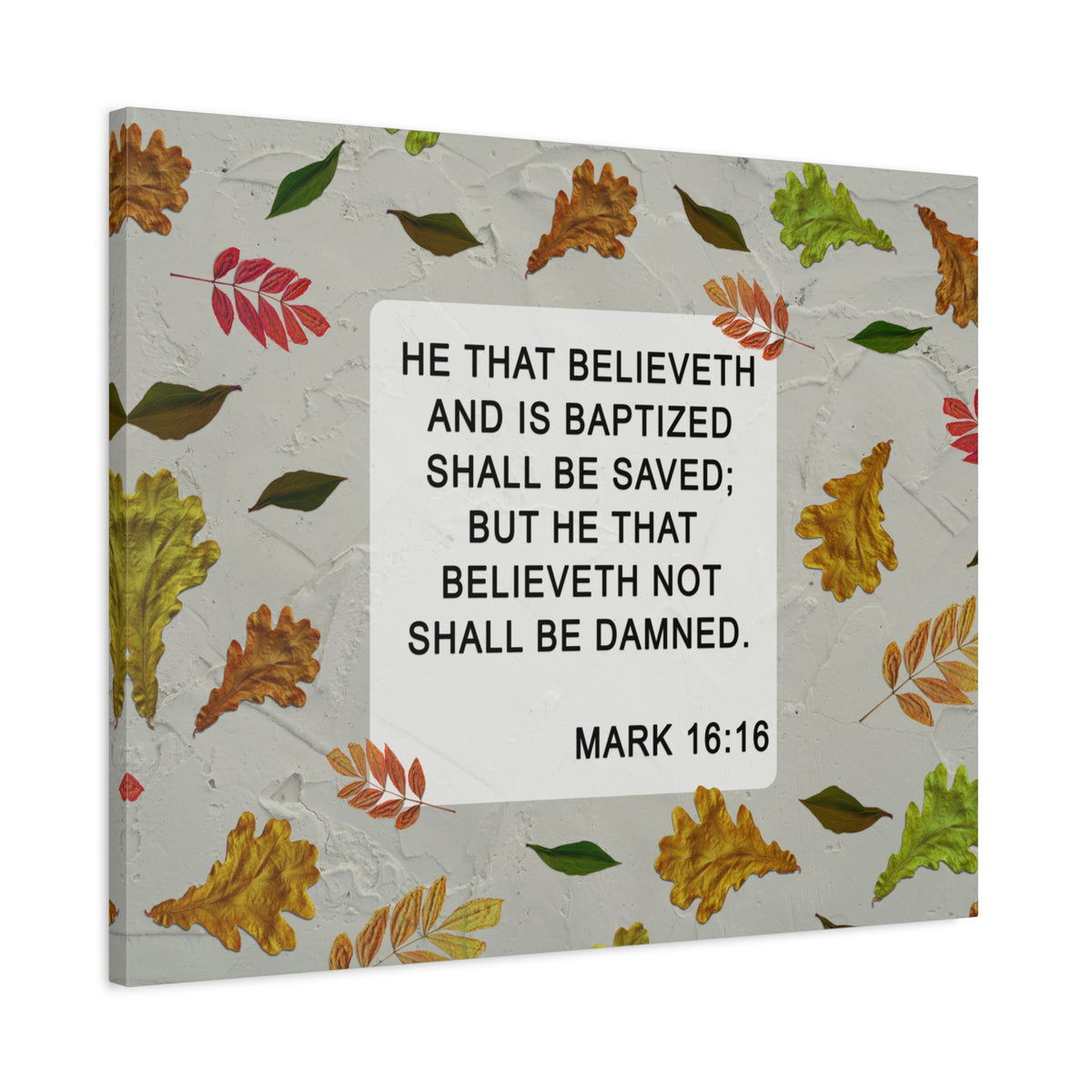 Scripture Walls Shall Be Saved Mark 16:16 Bible Verse Canvas Christian Wall Art Ready to Hang