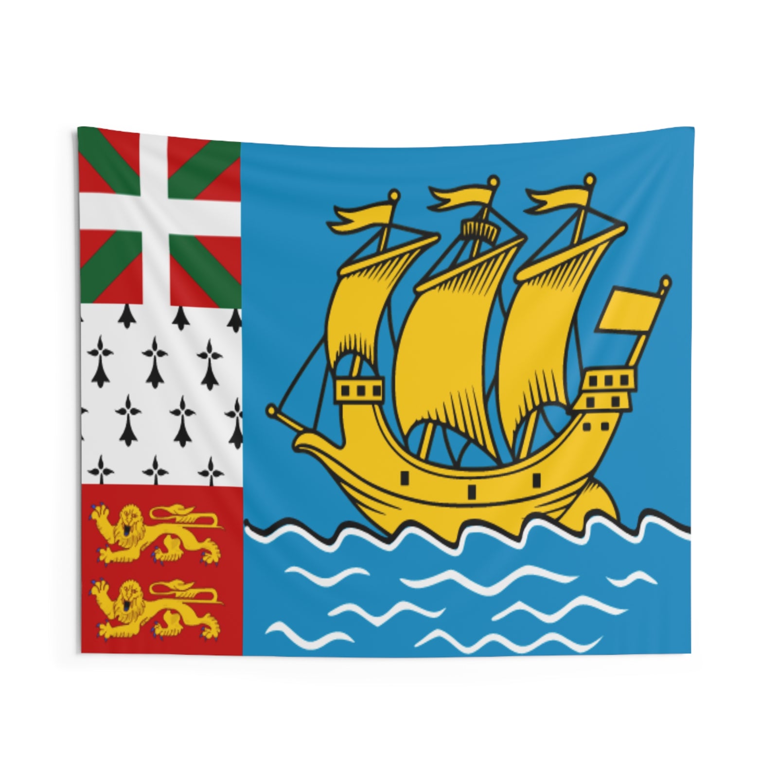 Saint Pierre and Miquelon Country Flag Wall Hanging Tapestry-Express Your Love Gifts