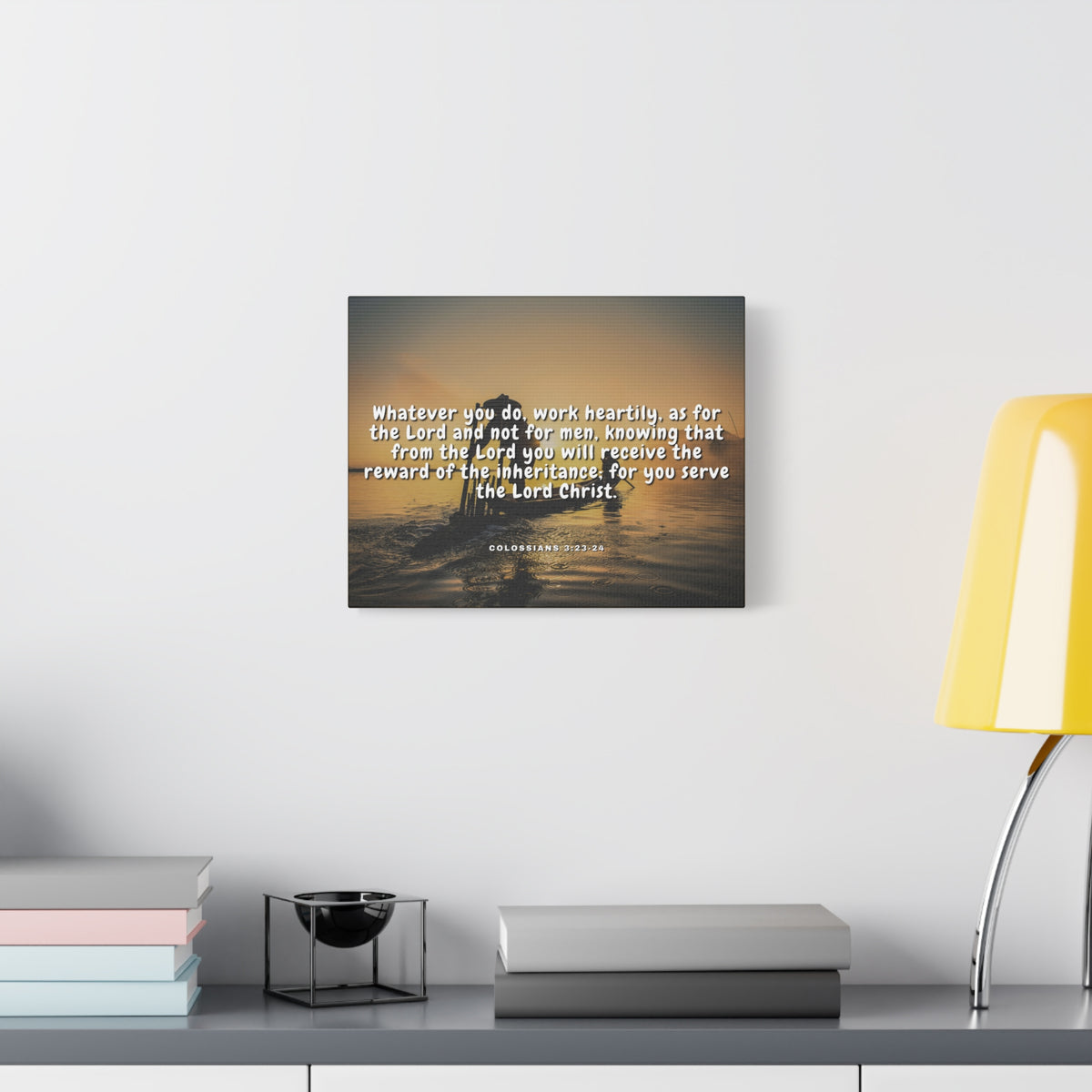 Scripture Canvas Working For God Colossians 3:23-24 Christian Wall Art Bible Verse Print Ready to Hang-Express Your Love Gifts