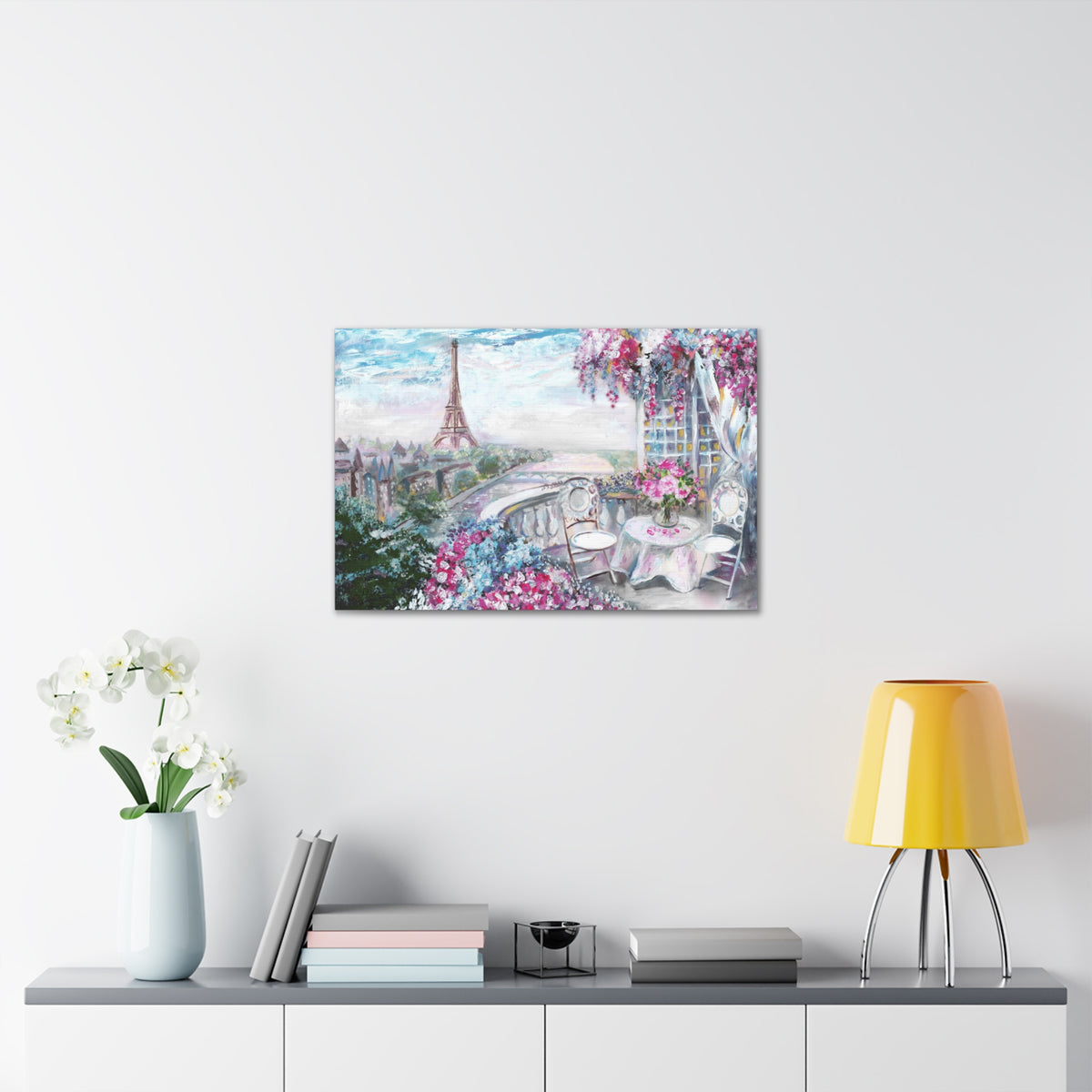 Paris Pink Eiffel Tower France Canvas Artwork High-Quality Breathtaking French City for Home Decor Ready to Hang-Express Your Love Gifts