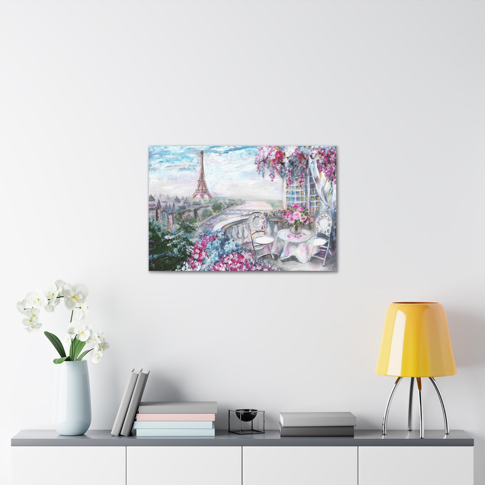 Paris Pink Eiffel Tower France Canvas Artwork High-Quality Breathtaking French City for Home Decor Ready to Hang-Express Your Love Gifts