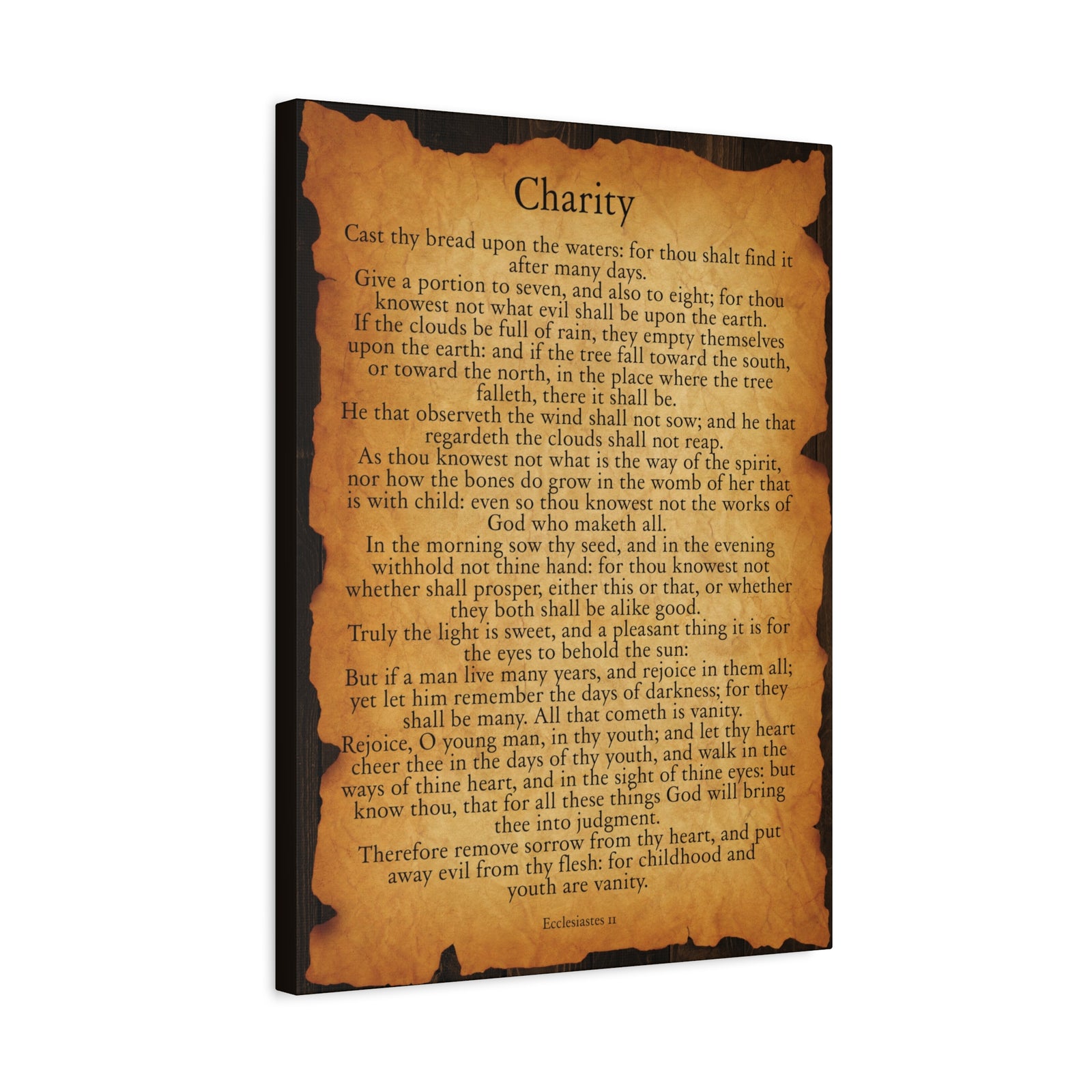 Scripture Walls Charity Ecclesiastes 11 Gold Brown Bible Verse Canvas Christian Wall Art Ready to Hang-Express Your Love Gifts