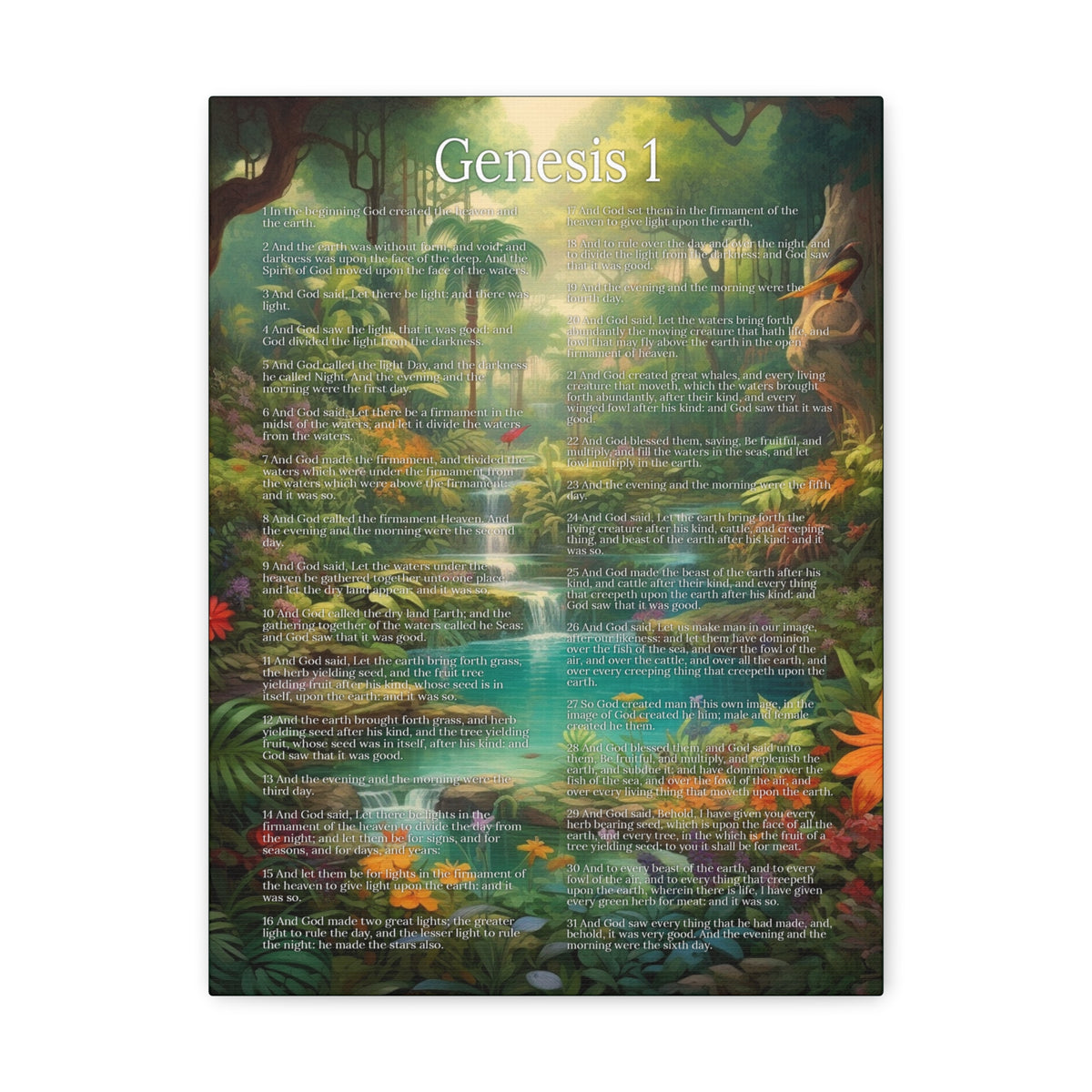Scripture Walls Genesis 1 Chapter In the Beginning Christian Wall Art Print Ready to Hang Unframed-Express Your Love Gifts