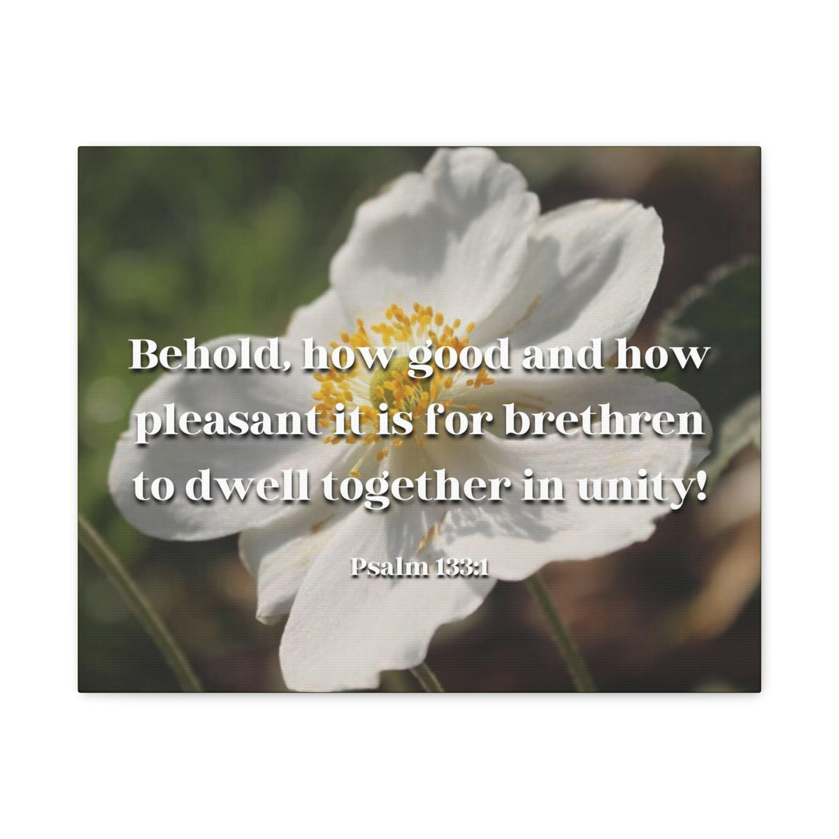 Scripture Canvas Dwell Together In Unity Psalm 13:31 Christian Wall Art Bible Verse Print Ready to Hang-Express Your Love Gifts