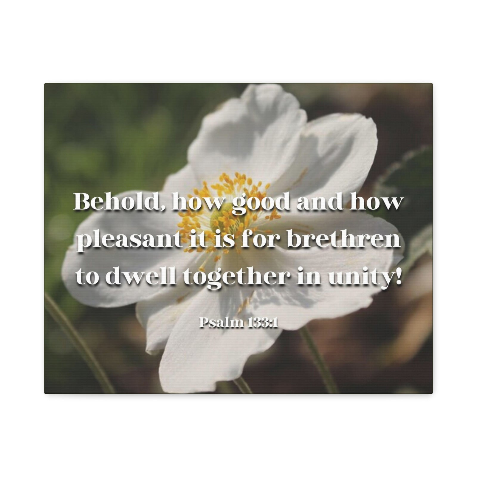 Scripture Canvas Dwell Together In Unity Psalm 13:31 Christian Wall Art Bible Verse Print Ready to Hang-Express Your Love Gifts